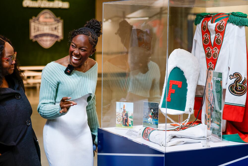 Oluwamodupe Dupe Oloyede was suitably stoked to see her exhibit at the College Football Hall of Fame. 