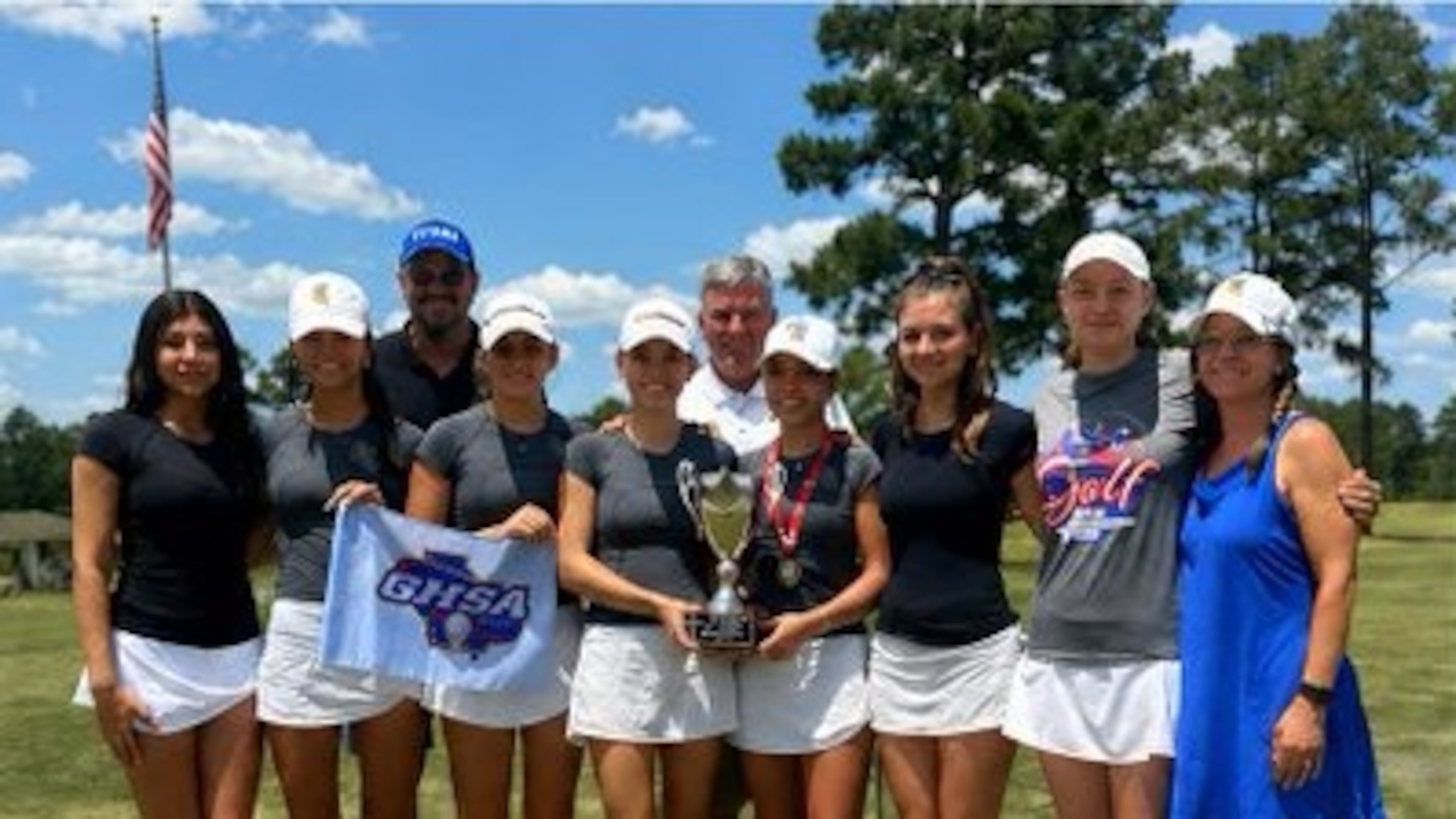 The Lake Oconee girls won their eighth straight state golf championship May 19, 2026, at Willow Lake Golf Club in Metter. (Courtesy of GHSA)