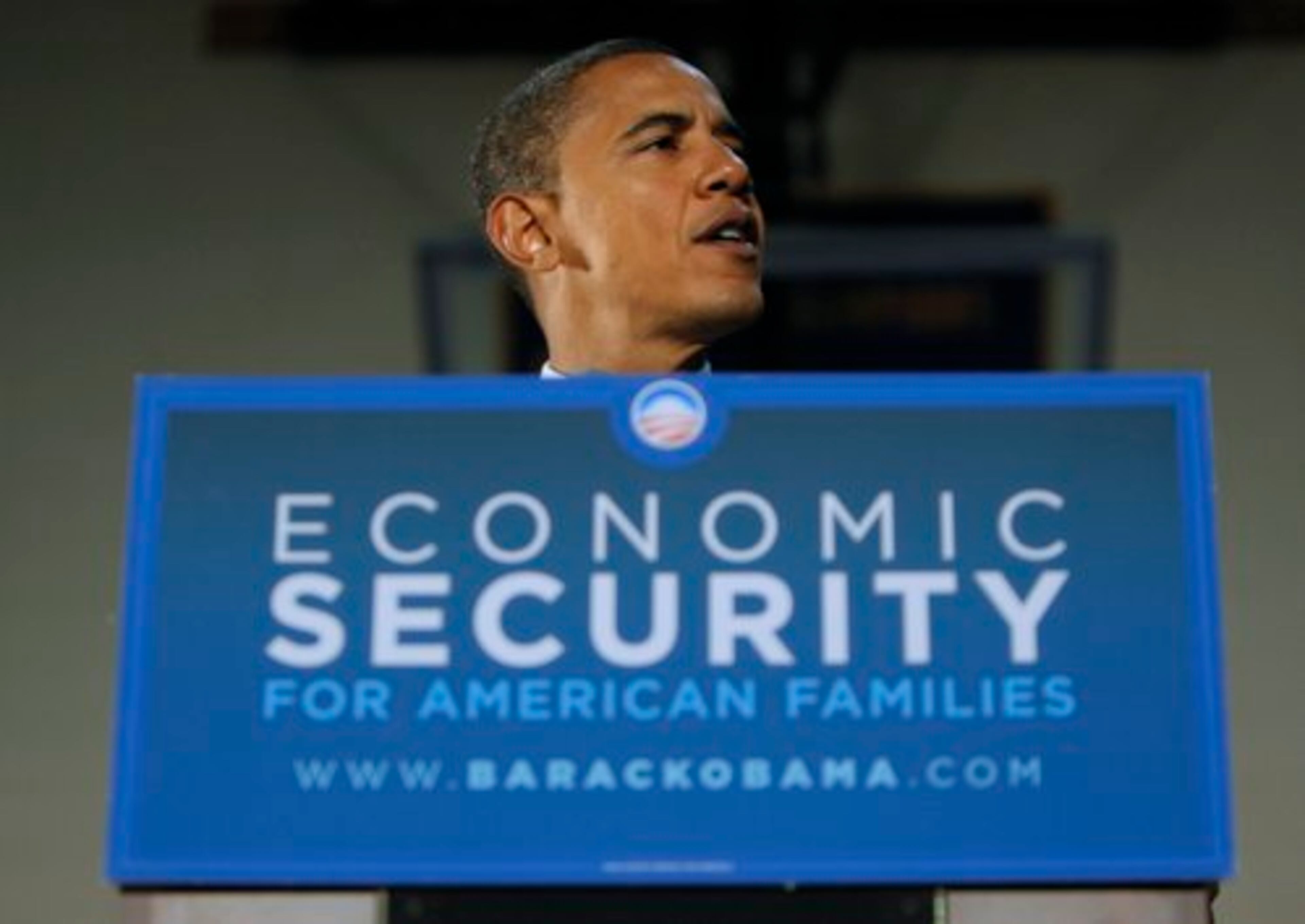 Barack Obama speaks during the campaign event in Cobb County. He focused on the economy.