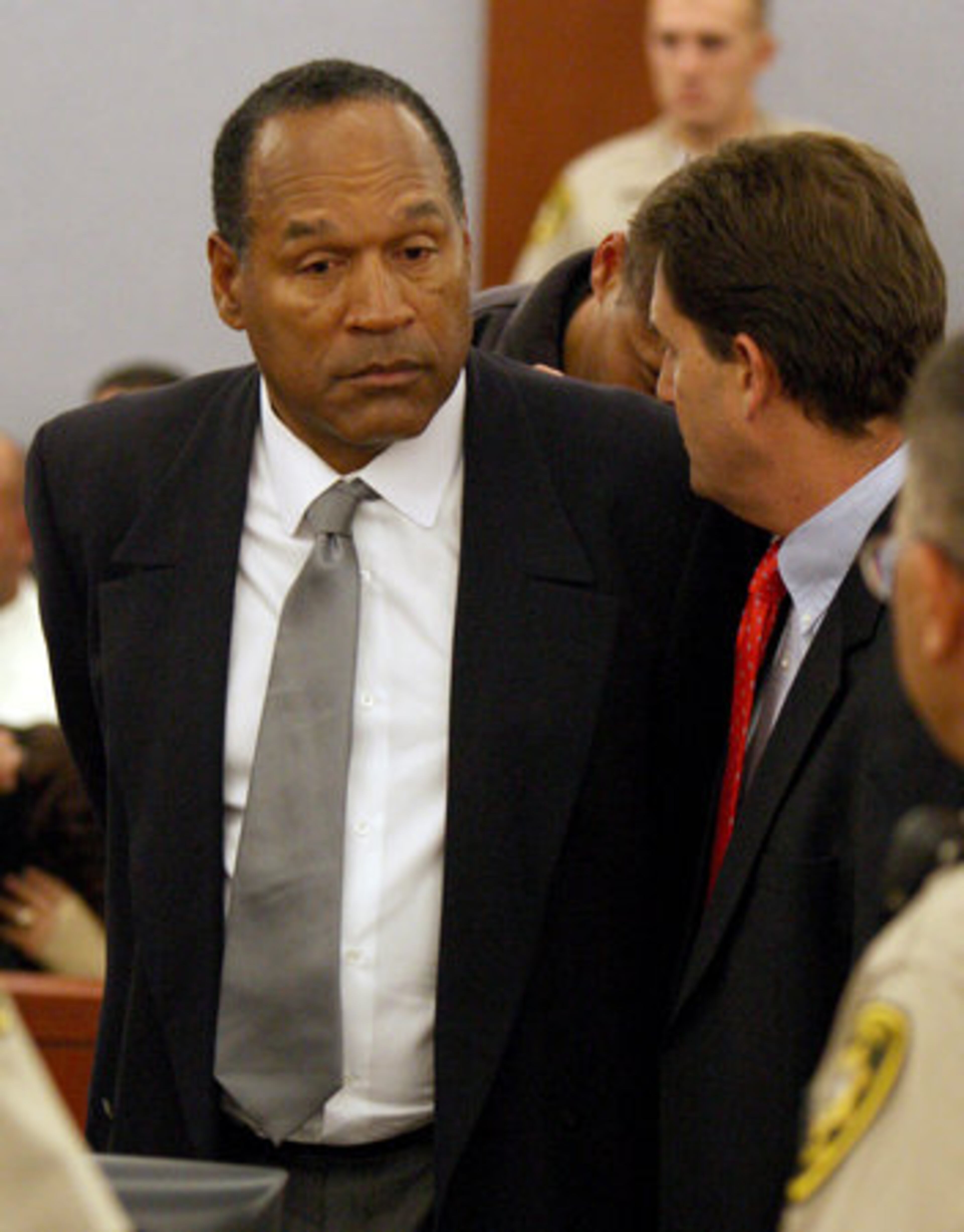 NAME: NFL star/actor O.J. Simpson. CONVICTION: Conspiracy, kidnapping, robbery and others. SENTENCE: 33 years. CURRENTLY: Serving time in Nevada.
