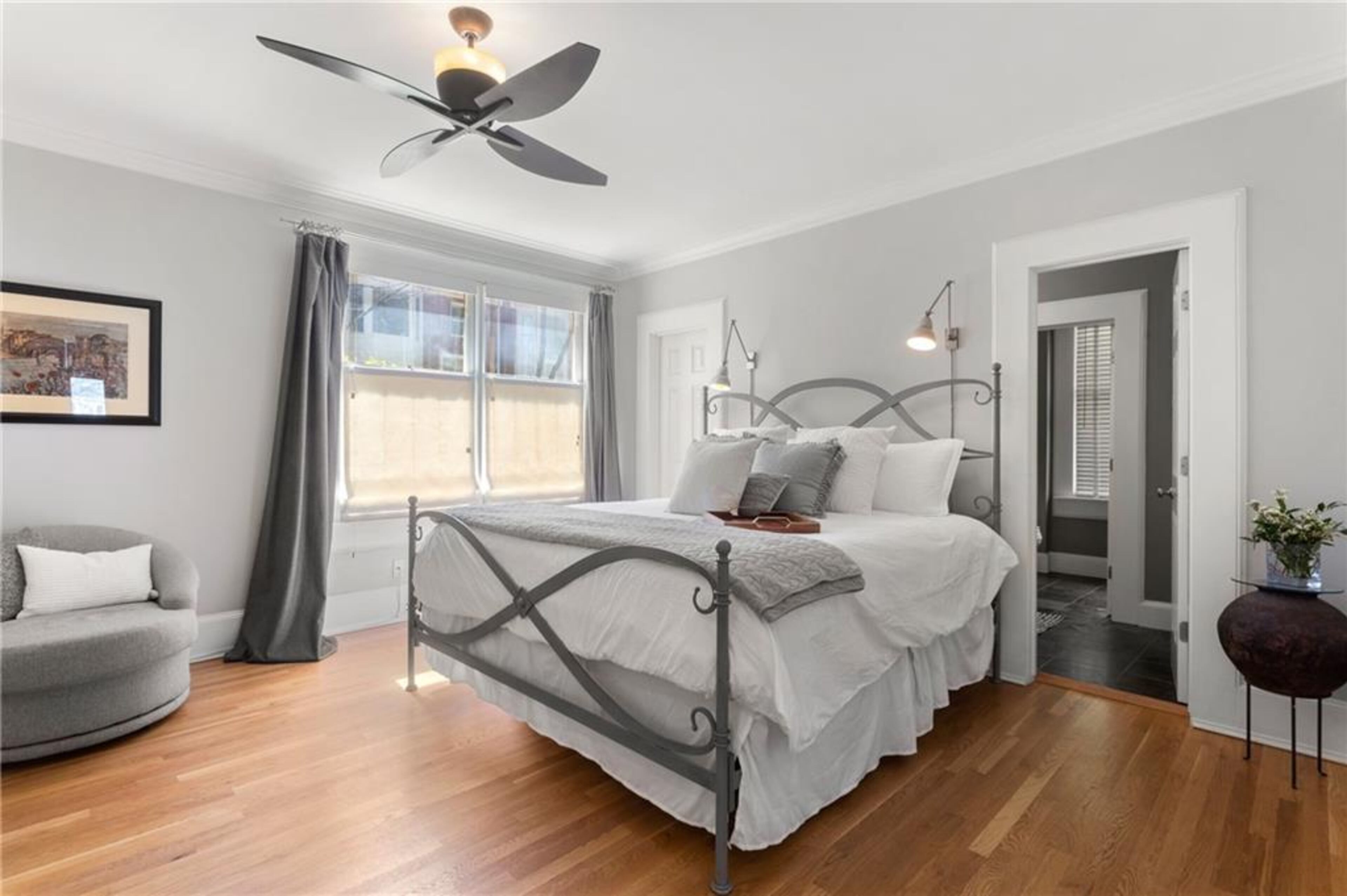 The tranquil owner's bedroom.