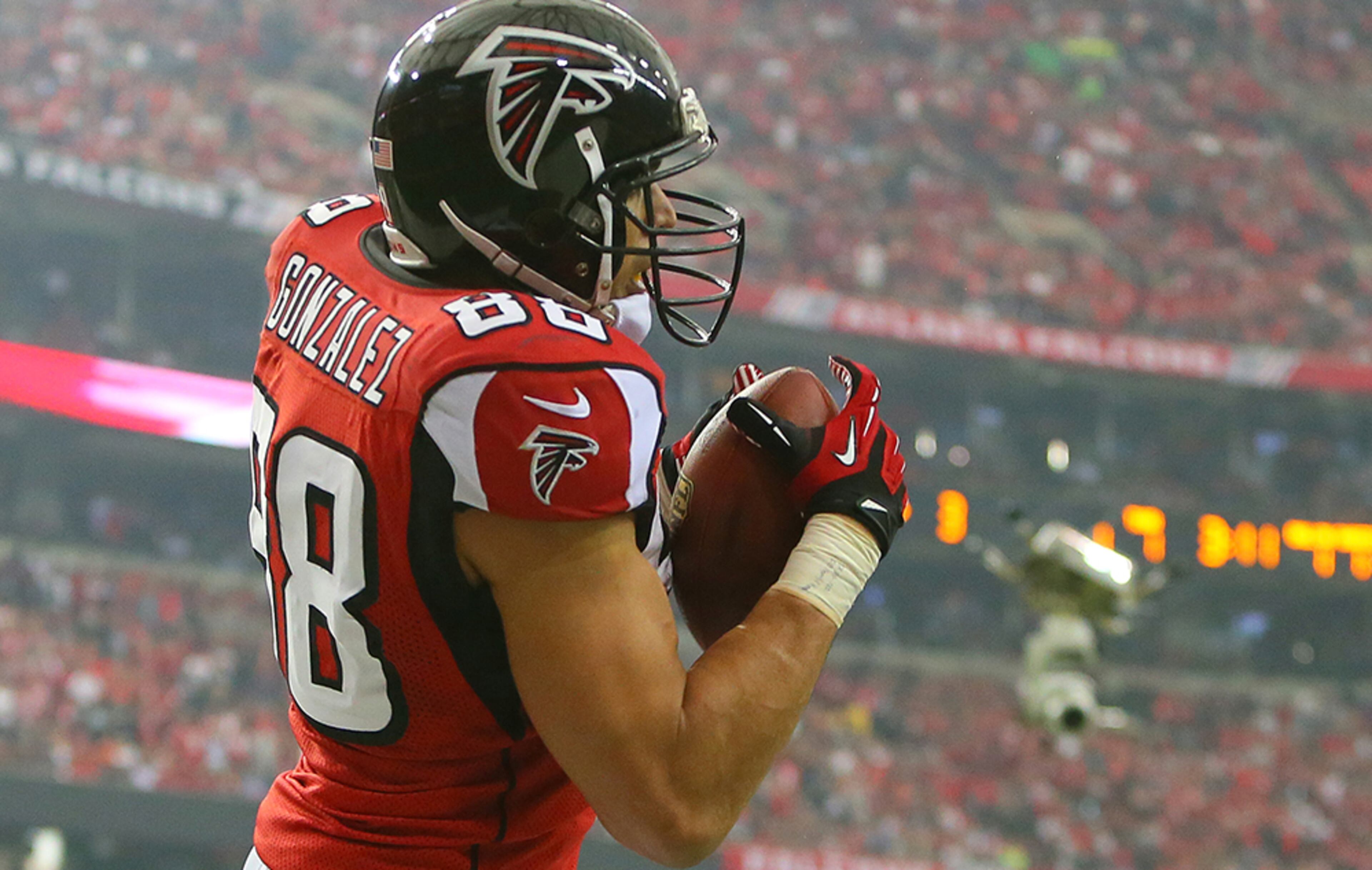 No. 9, Tony Gonzalez, TE, (2009-2013): 80 games, 409 catches, 4,187 yards, 10.2 yards per catch and 35 touchdowns.