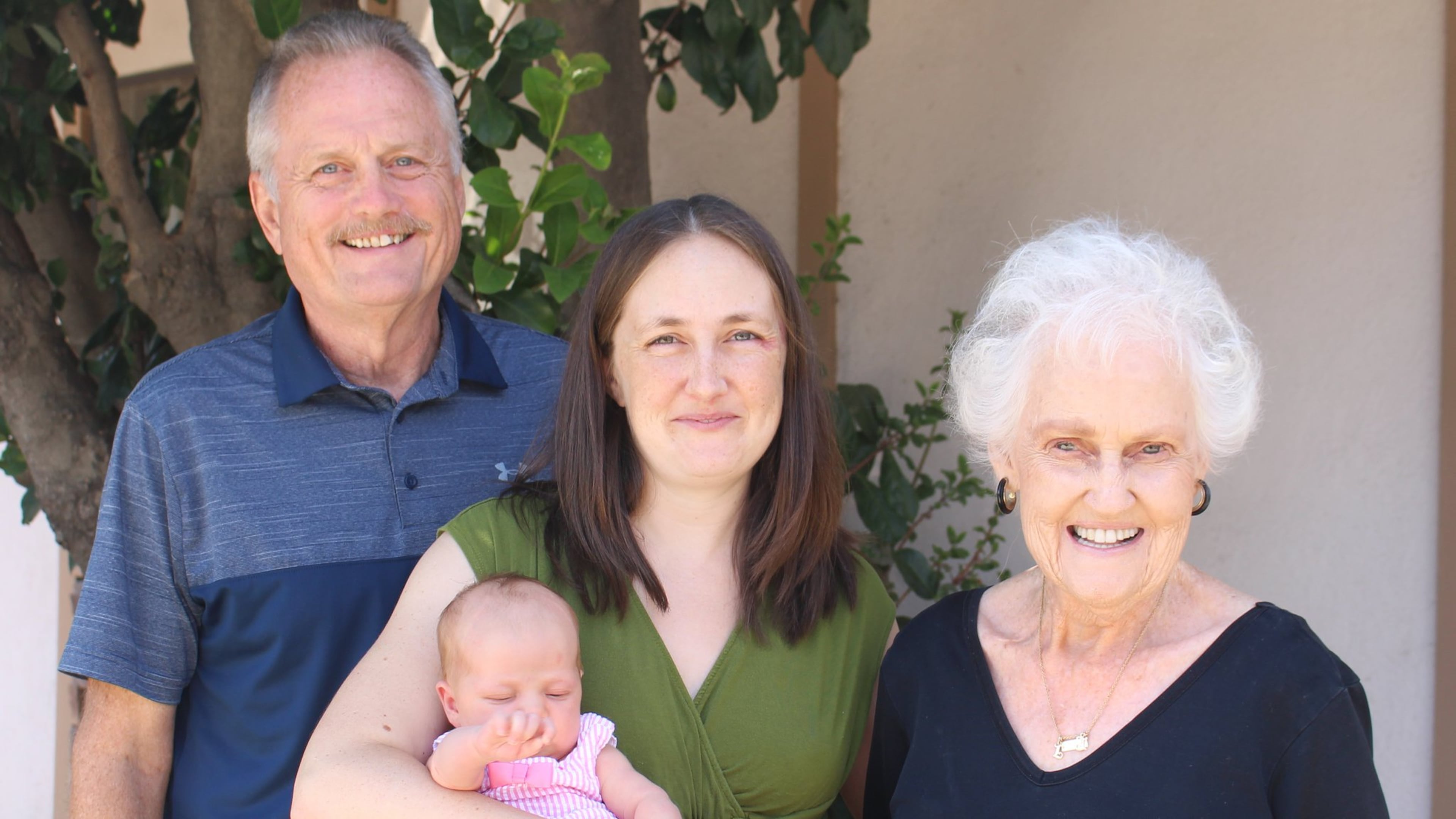 Four generations from one family share the birthday of Aug. 13. They are Jeannette Medlin of Tucker (far right), Mike Doster of Jefferson, and Sarah Peeler and her baby Lori of Santa Ana, California. CONTRIBUTED