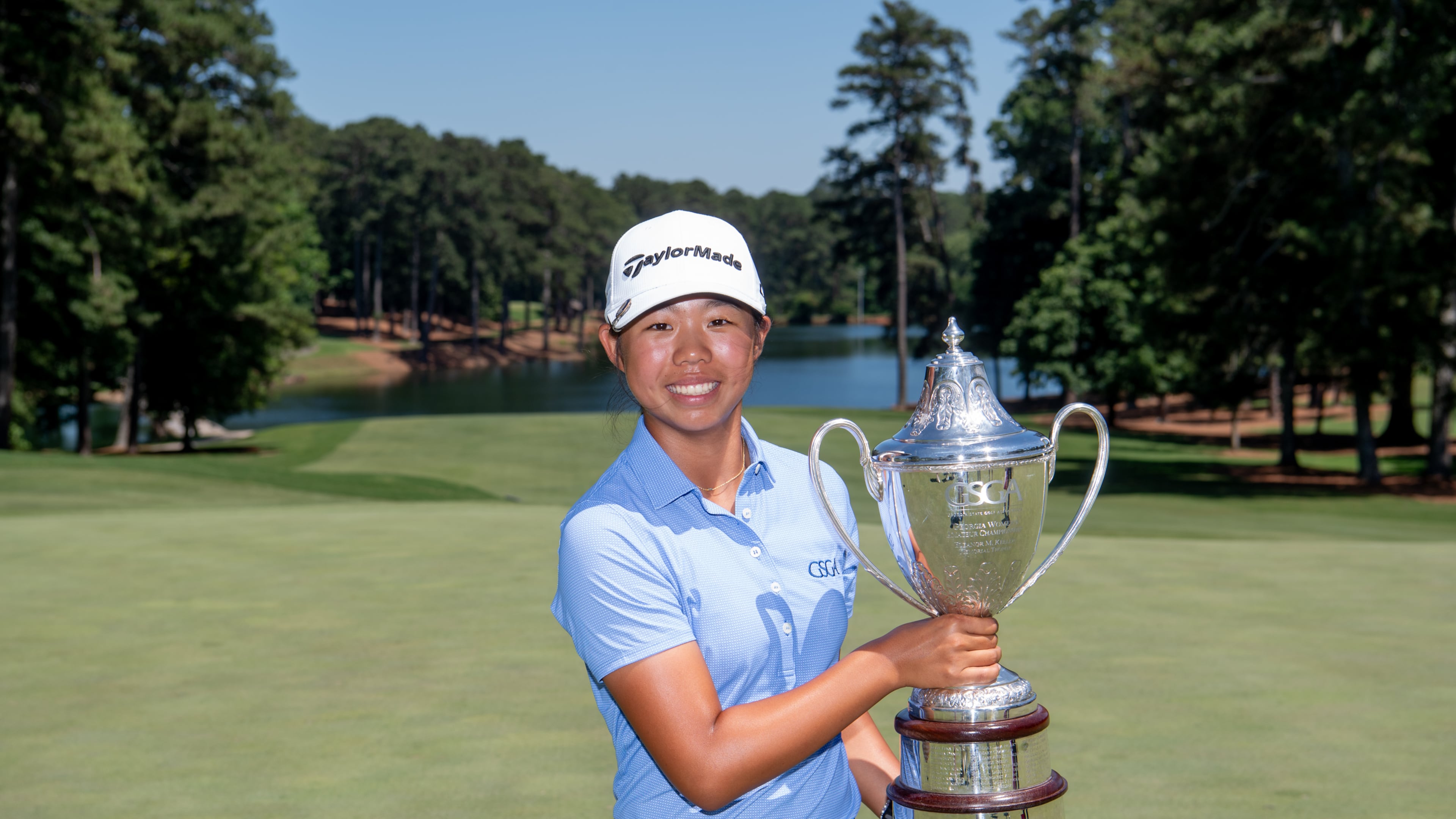 Kylie Chung, 14, became the second youngest player to win the Georgia Women's Amateur Championship, June 3, 2026, at Athens Country Club. Chung, who will be a freshman this fall at Lambert High School, shot 67 in the final round. (Photo by Kate Awtrey-King)