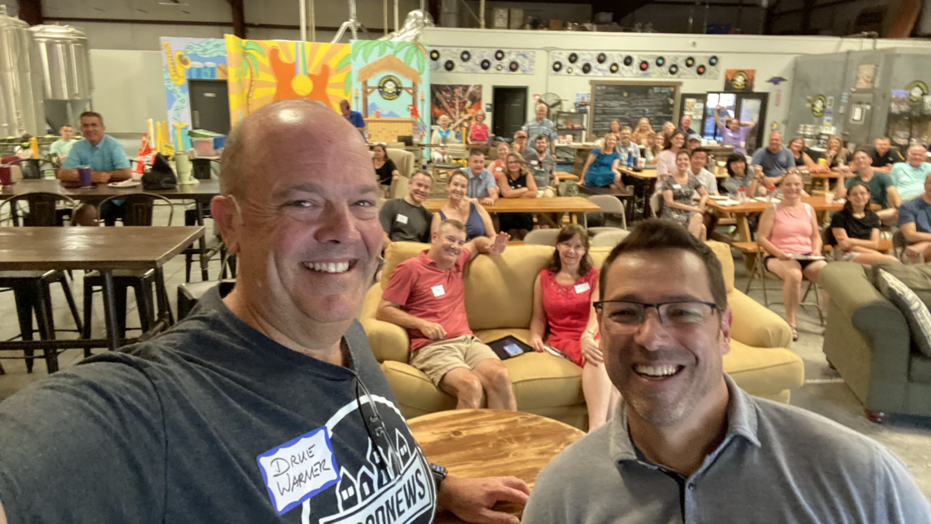 Drue Warner combined his love of God and craft beer when he launched Good News Church at his friend's brewery, Monkey Wrench Brewing in Suwanee. Courtesy of Drue Warner