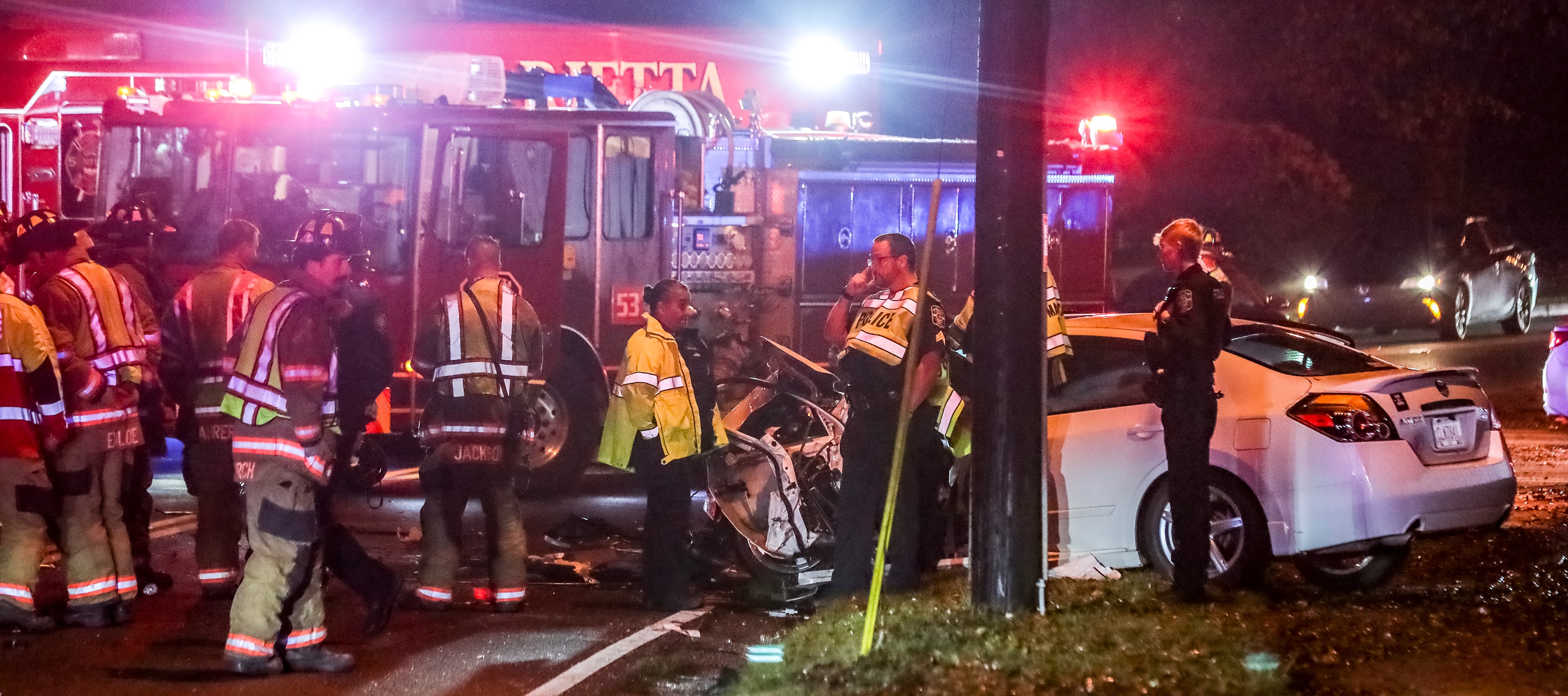 The crash sent four people to the hospital.