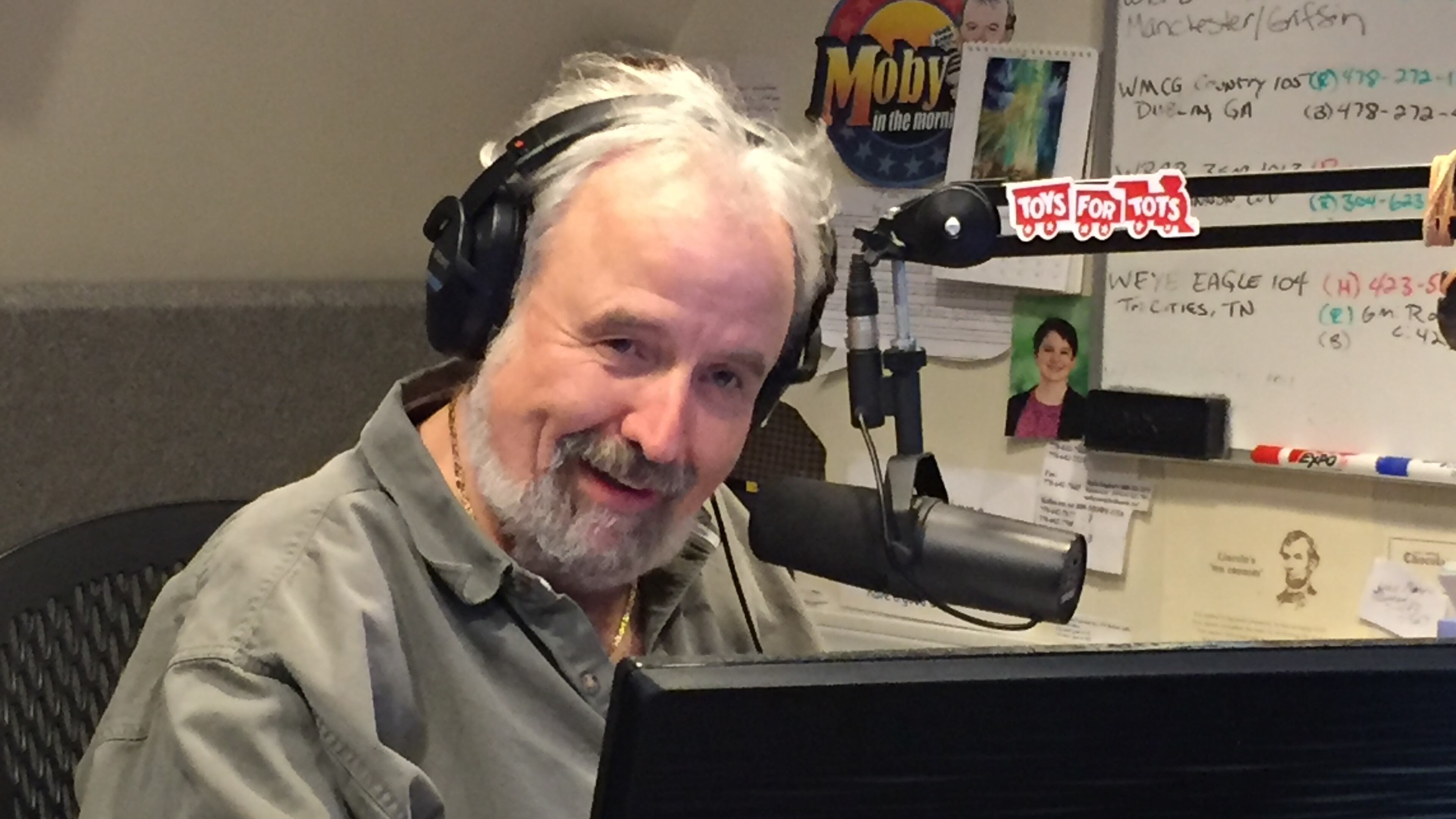 Moby, a popular Atlanta DJ whose real name was James Carney, in 2016 during his final day on the air. He died from cancer at 69. RODNEY HO/rho@ajc.com