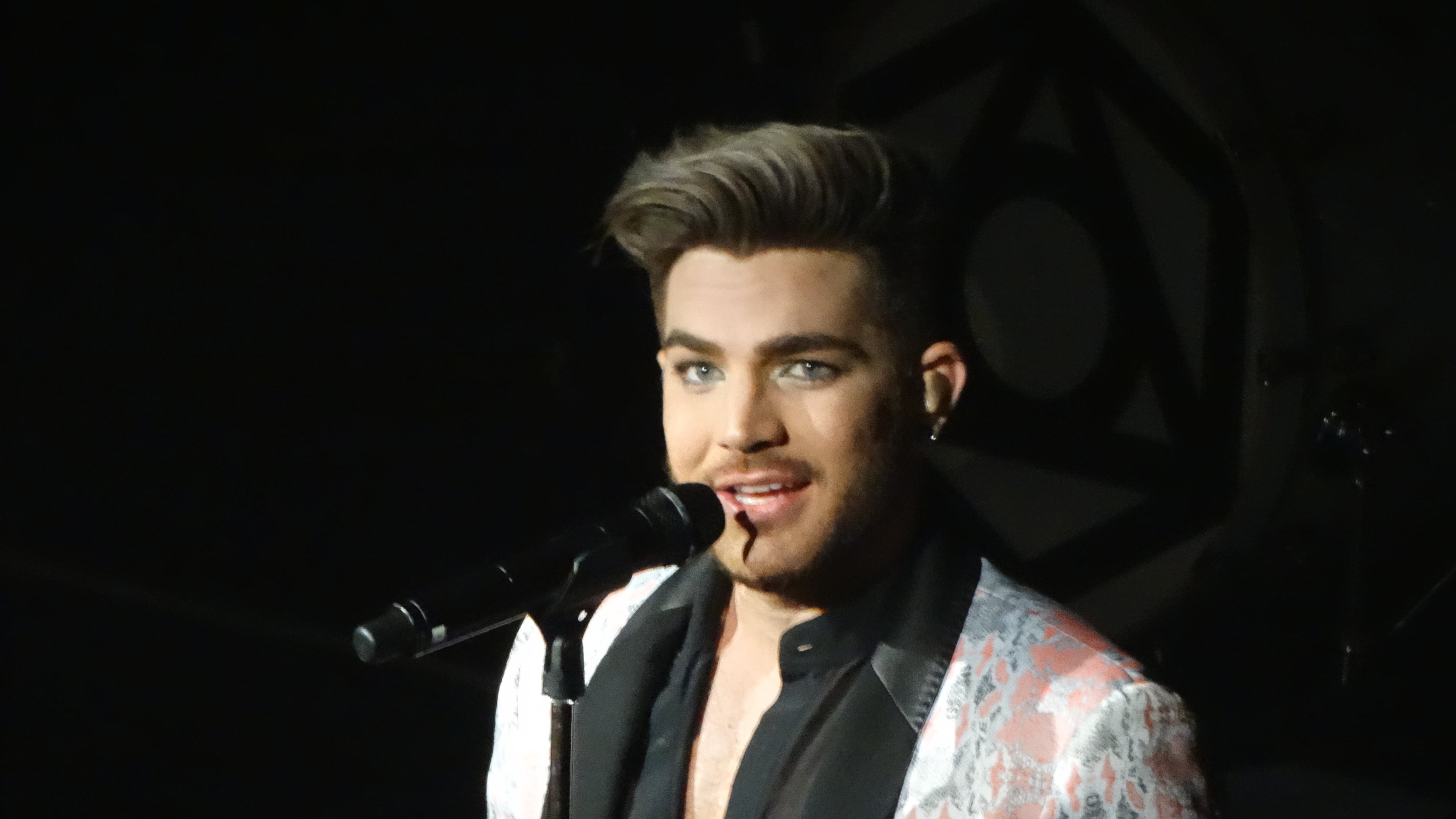 Adam Lambert had a blessed good time at the Tabernacle Tuesday night. CREDIT: Rodney Ho/ rho@ajc.com