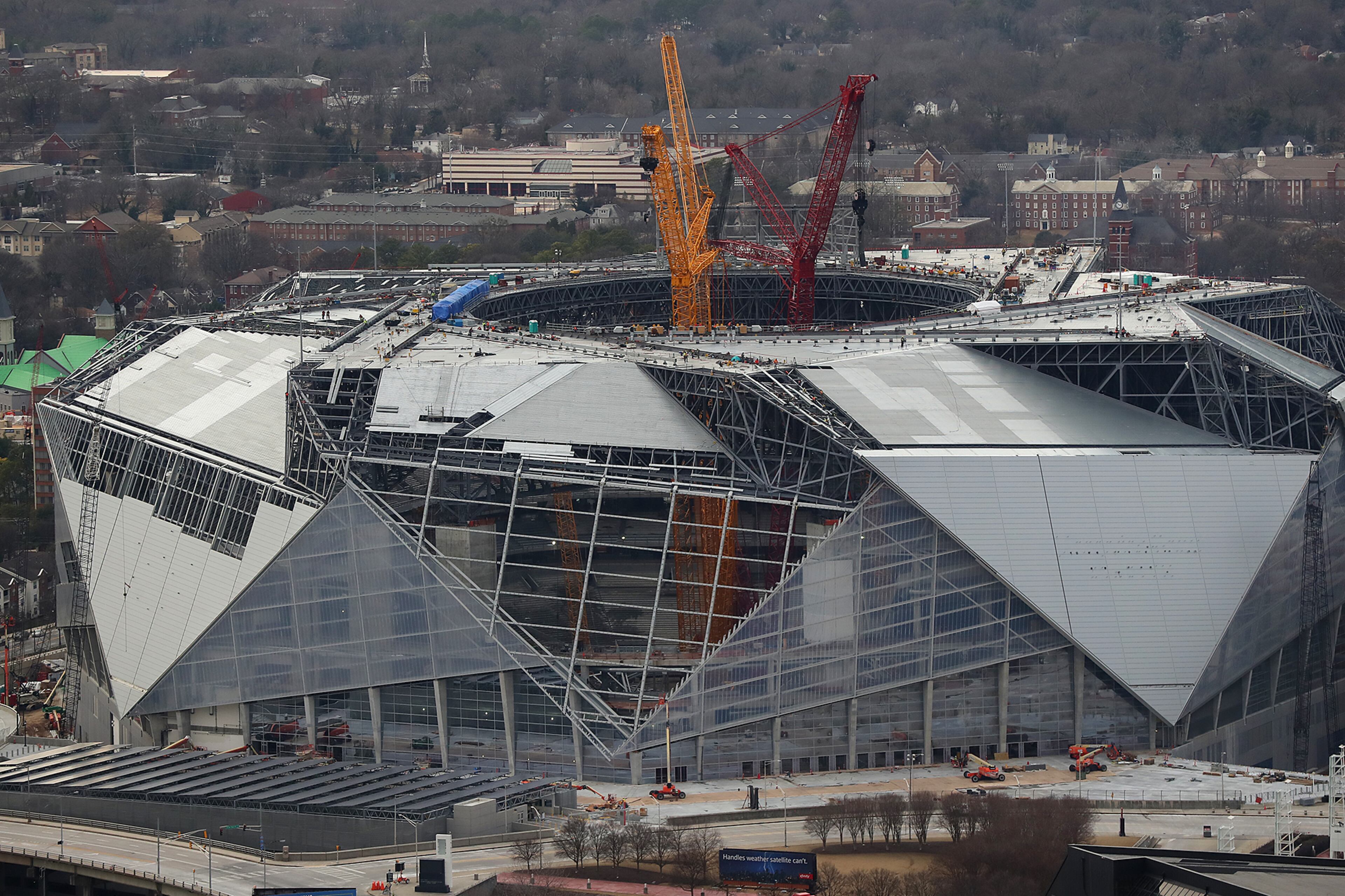January 10, 2017, Atlanta: The progress of the new Falcons Mercedes-Benz Stadium is seen on Tuesday, Jan. 10, 2017, in Atlanta. Curtis Compton/ccompton@ajc.com