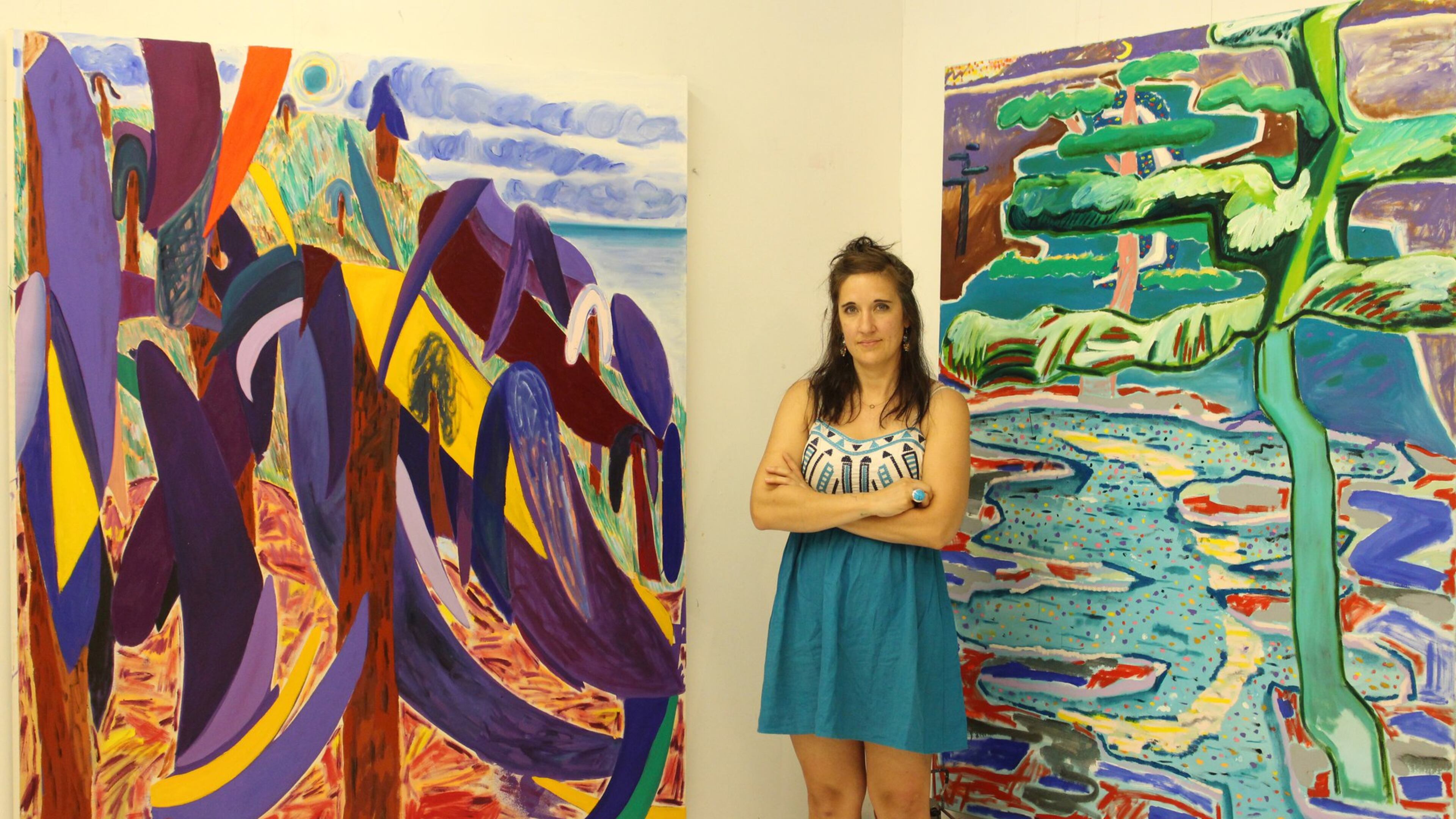 Former Atlanta artist Shara Hughes in her Greenpoint, Brooklyn studio. CONTRIBUTED BY FELICIA FEASTER