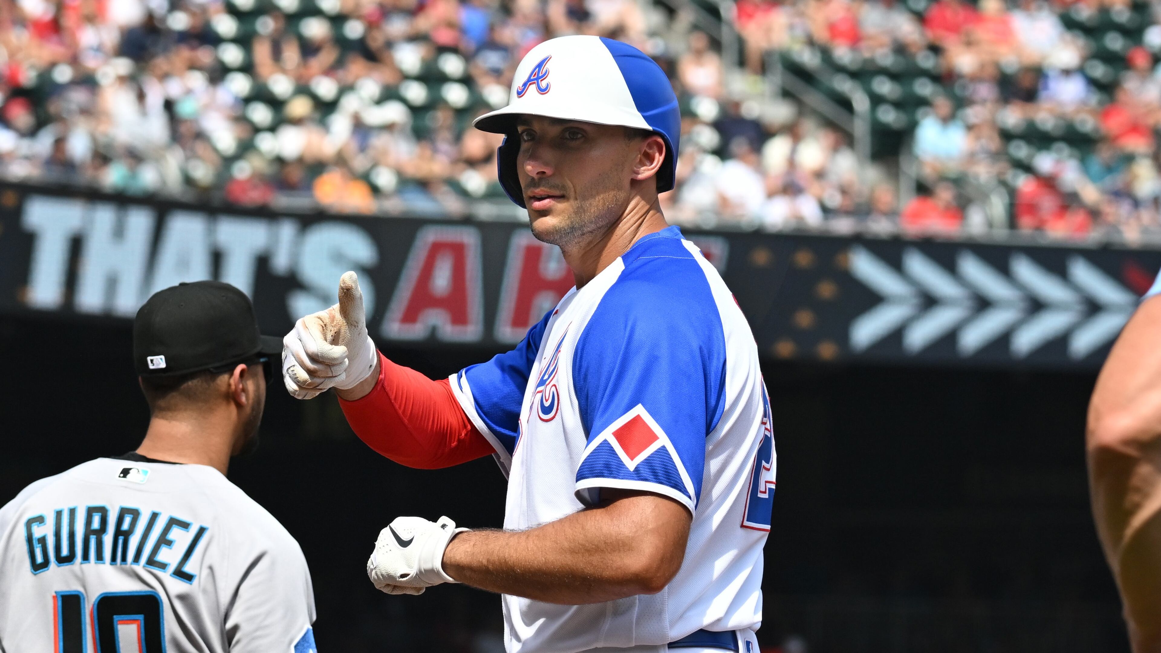 Braves first baseman Matt Olson: "I think 10-year-old Matt thought it’d be really cool. I always pictured myself in a Braves uniform. You want to picture yourself in the All-Star Game doing all this stuff. To have them meshed together is cool.”