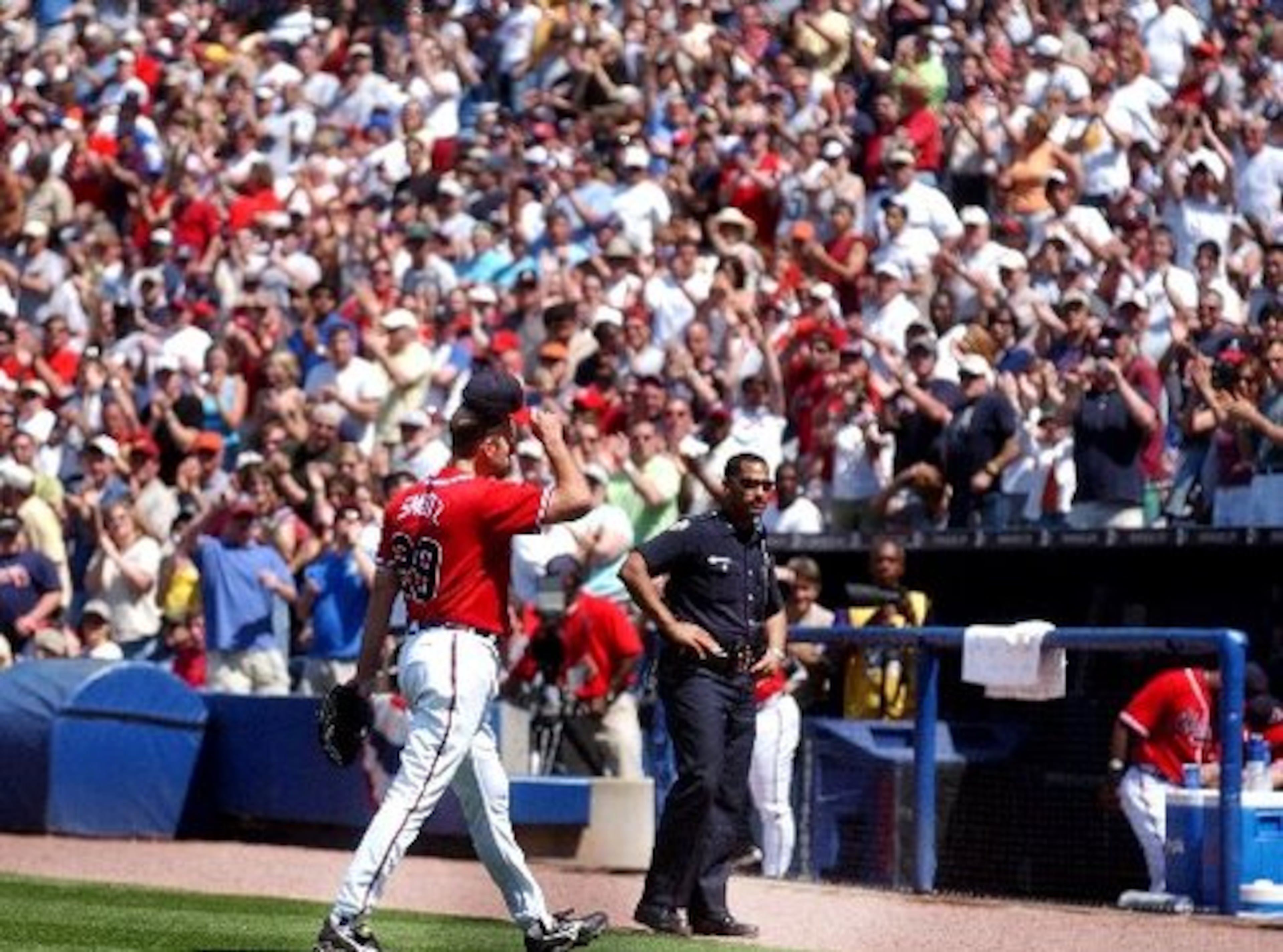 After returning to the starting rotation in 2005, Smoltz's success continued. On April 10, 2005, Smoltz struck out 15 batters in less than 8 innings before departing to a standing ovation at Turner Field. The 15 Ks tied his career high for strikeouts in a single game. Alas, Smoltz took a loss as the Braves could muster only one run against New York's Pedro Martinez.