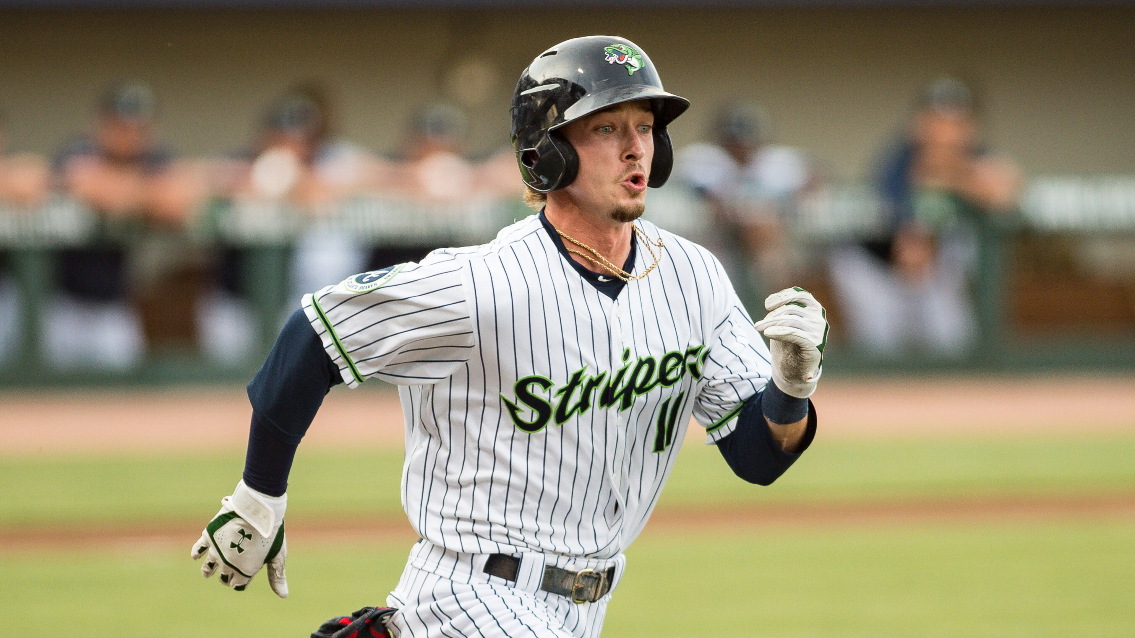 Atlanta Braves outfield prospect Drew Waters has eight home runs for Gwinnett. (Will Fagan/Gwinnett Stripers)