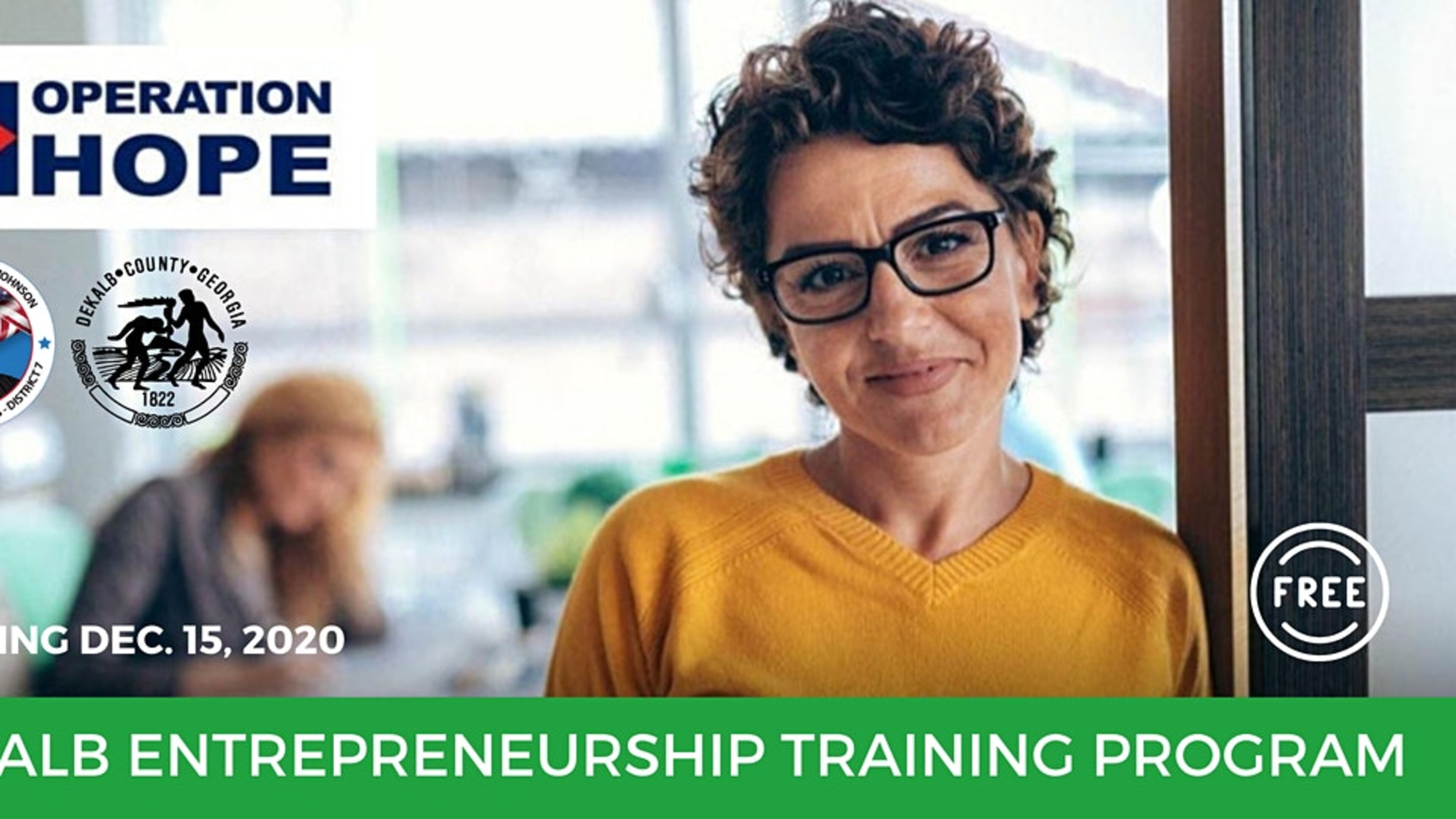 DeKalb County is partnering with Operation HOPE to offer a free, eight-week entrepreneurship training course.