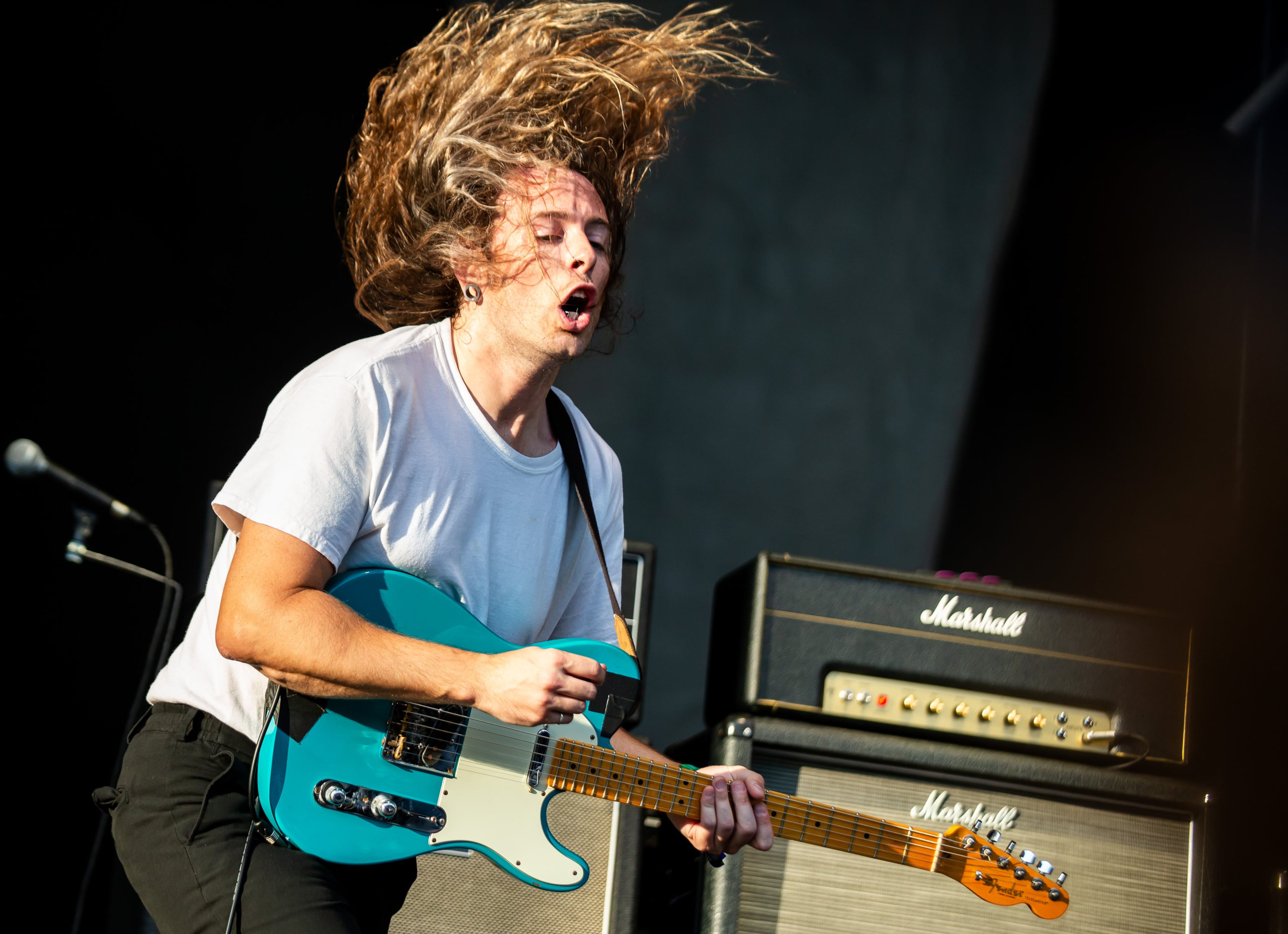 Idles performs on Friday, Sept. 19, 2025, in Atlanta’s Piedmont Park during the first day of Shaky Knees. (Ryan Fleisher for the AJC)