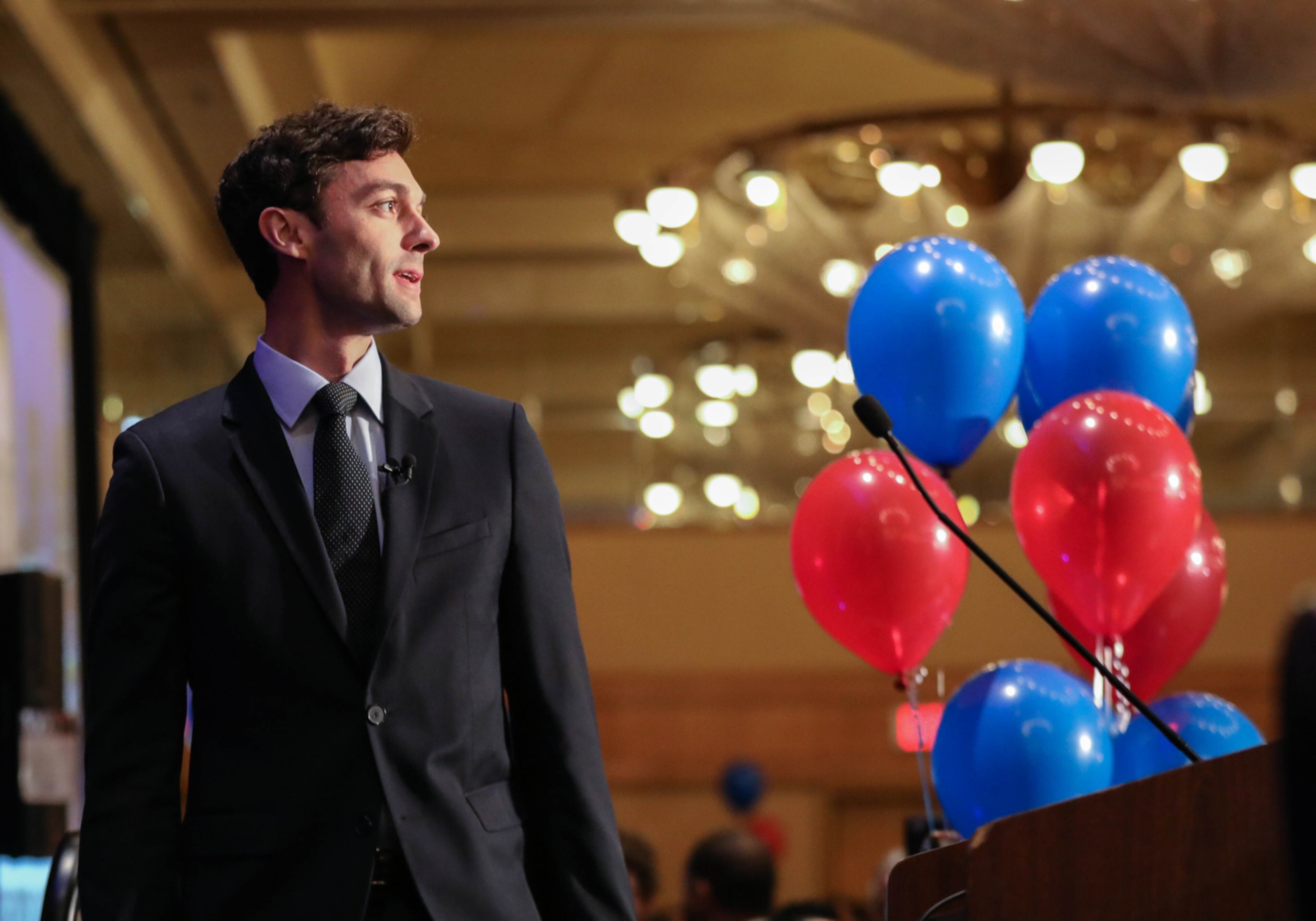 Democratic candidate Jon Ossoff speaks during his election watch party, Tuesday, April 18, 2017, in Sandy Springs, Ga. BRANDEN CAMP/SPECIAL