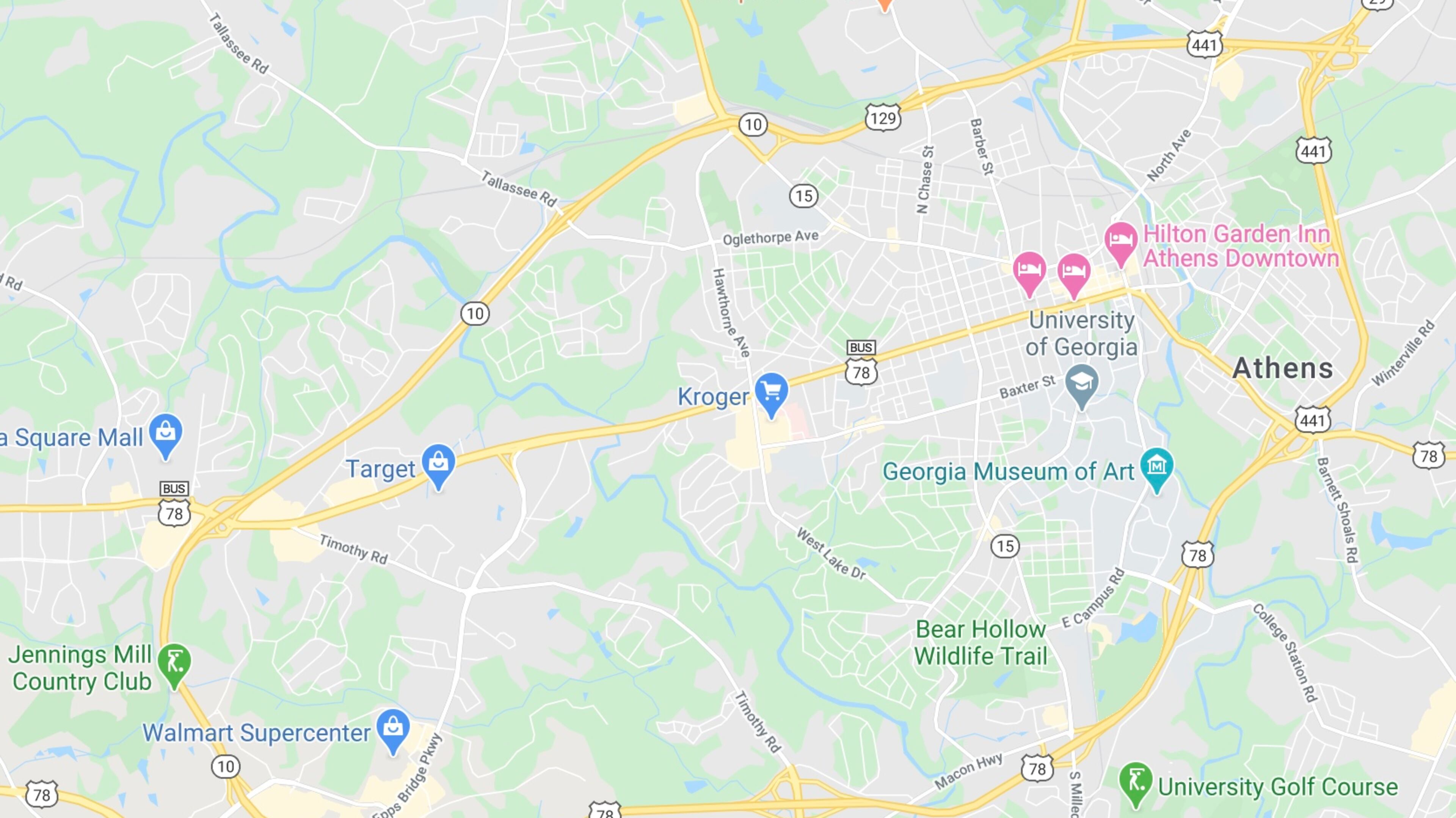 GDOT will be implementing single lane closures 8 p.m. until 6 a.m. nightly along the upcoming U.S. 78/Ga. 10 Loop resurfacing project in Athens. (Google Maps)