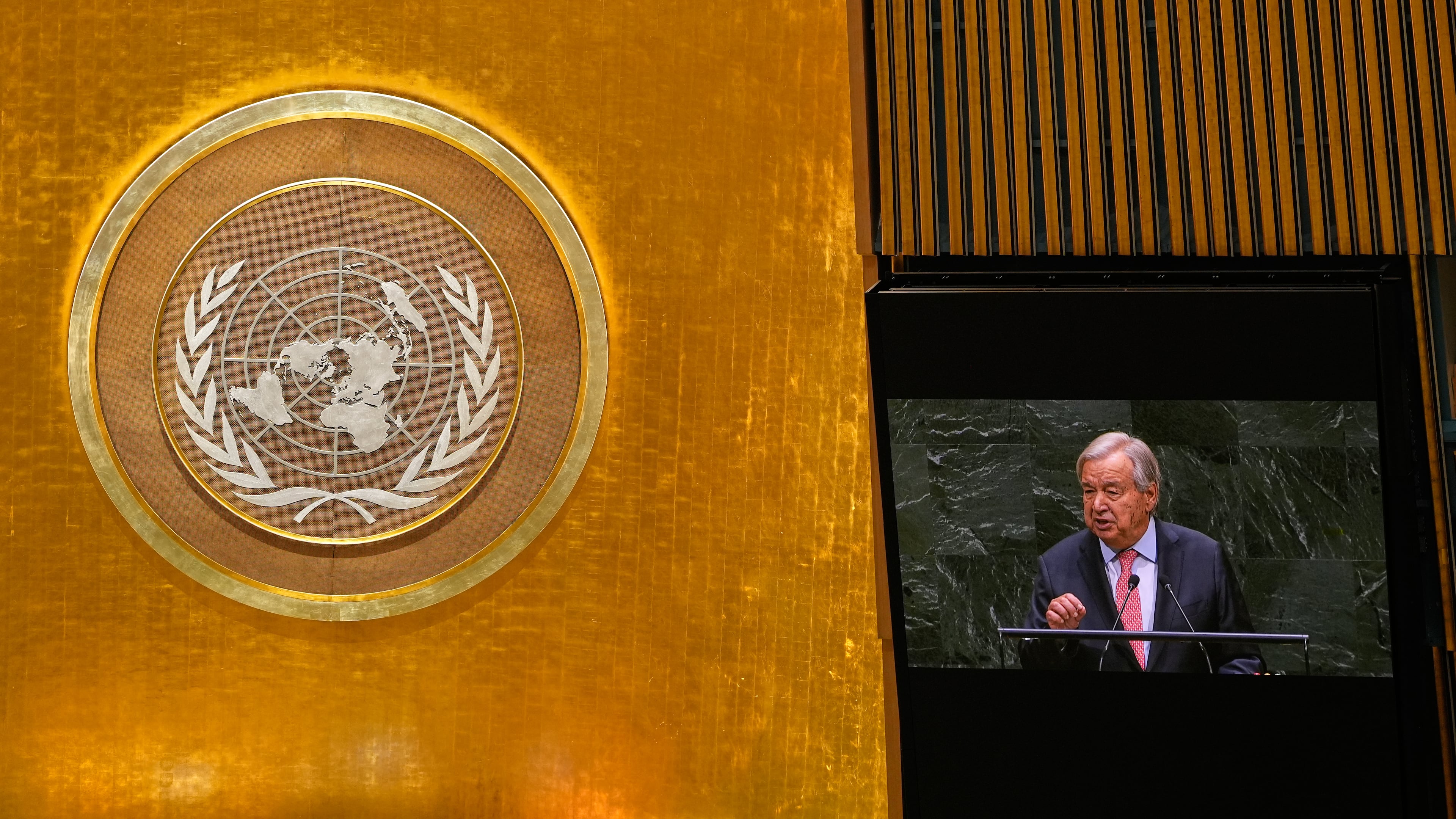 United Nations Secretary-General Antonio Guterres speaks during the 81st session of the United Nations General Assembly at United Nations headquarters, Tuesday, Sept. 22, 2026. (AP Photo/Seth Wenig)
