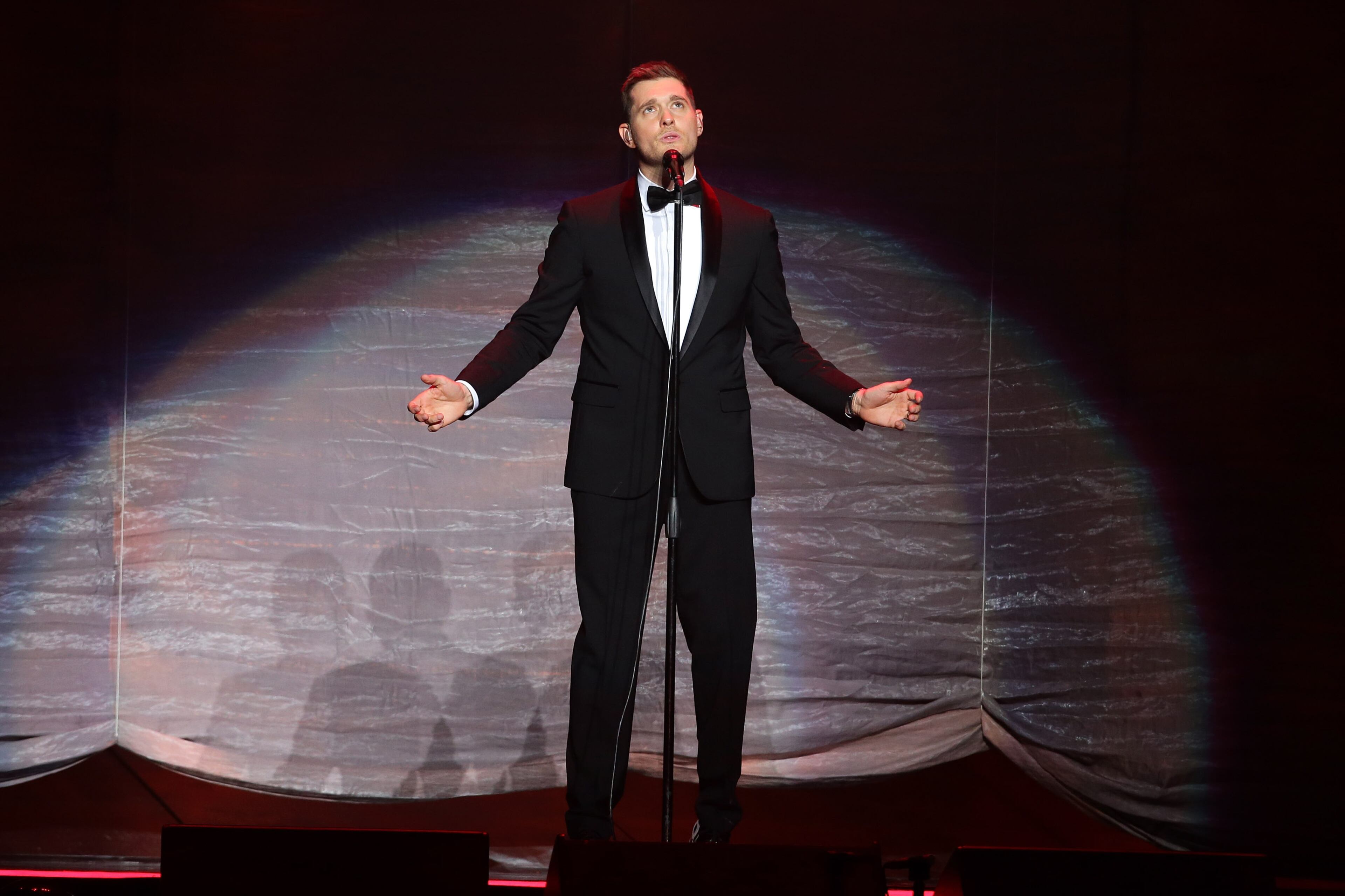 NEW YORK, NY - JULY 07: Singer/songwriter Michael Buble performs live on stage at Madison Square Garden on July 7, 2014 in New York City. (Photo by Neilson Barnard/Getty Images)