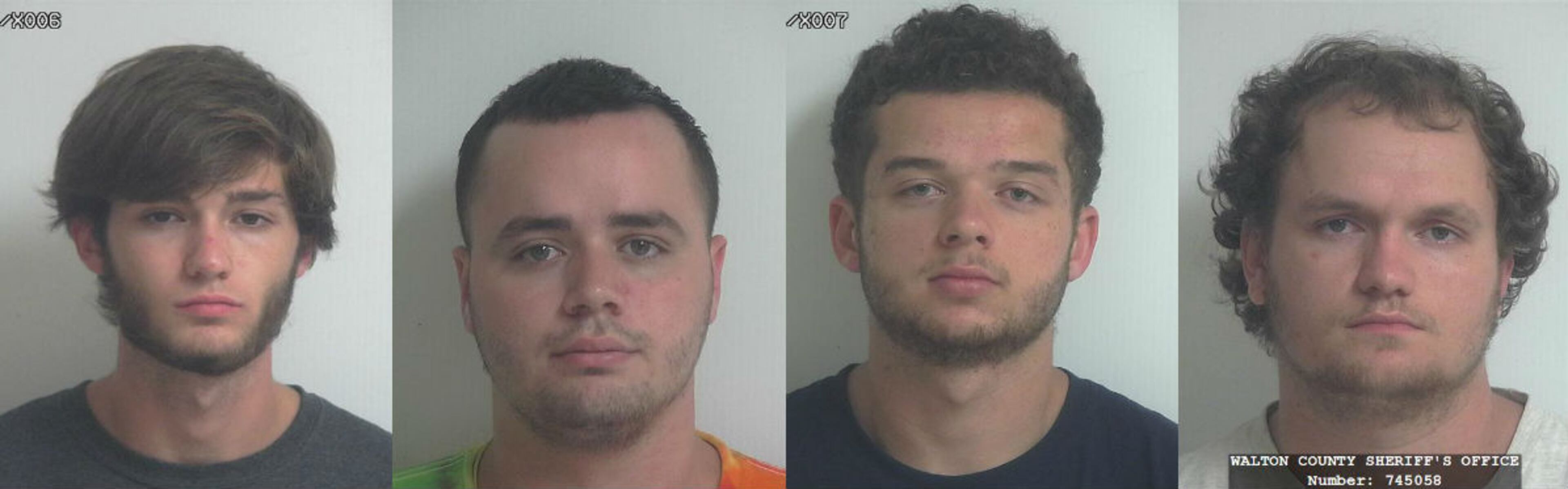 Austin Marshall (from left), Jakob Sullins, Nicholas Felker, Timothy Ballard (Credit: Walton County Sheriff's Office)