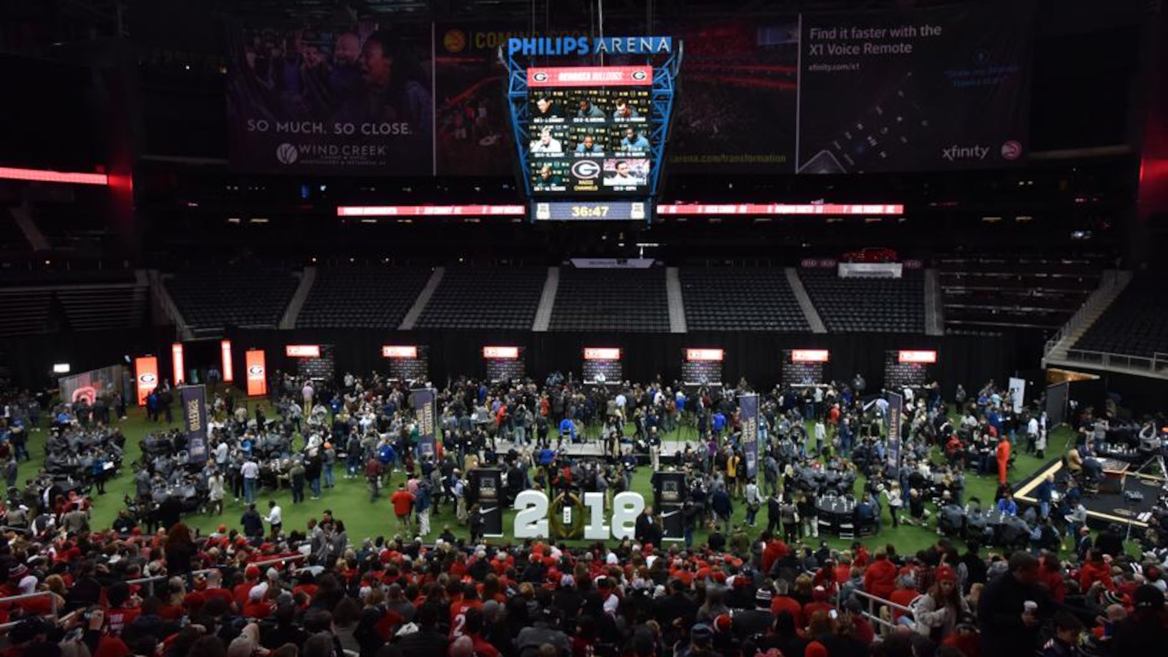 Lots of fans trekked out to Media Day, which was free. Inventory remains for tonight's game, which is far from it. AJC photo: Hyosub Shin