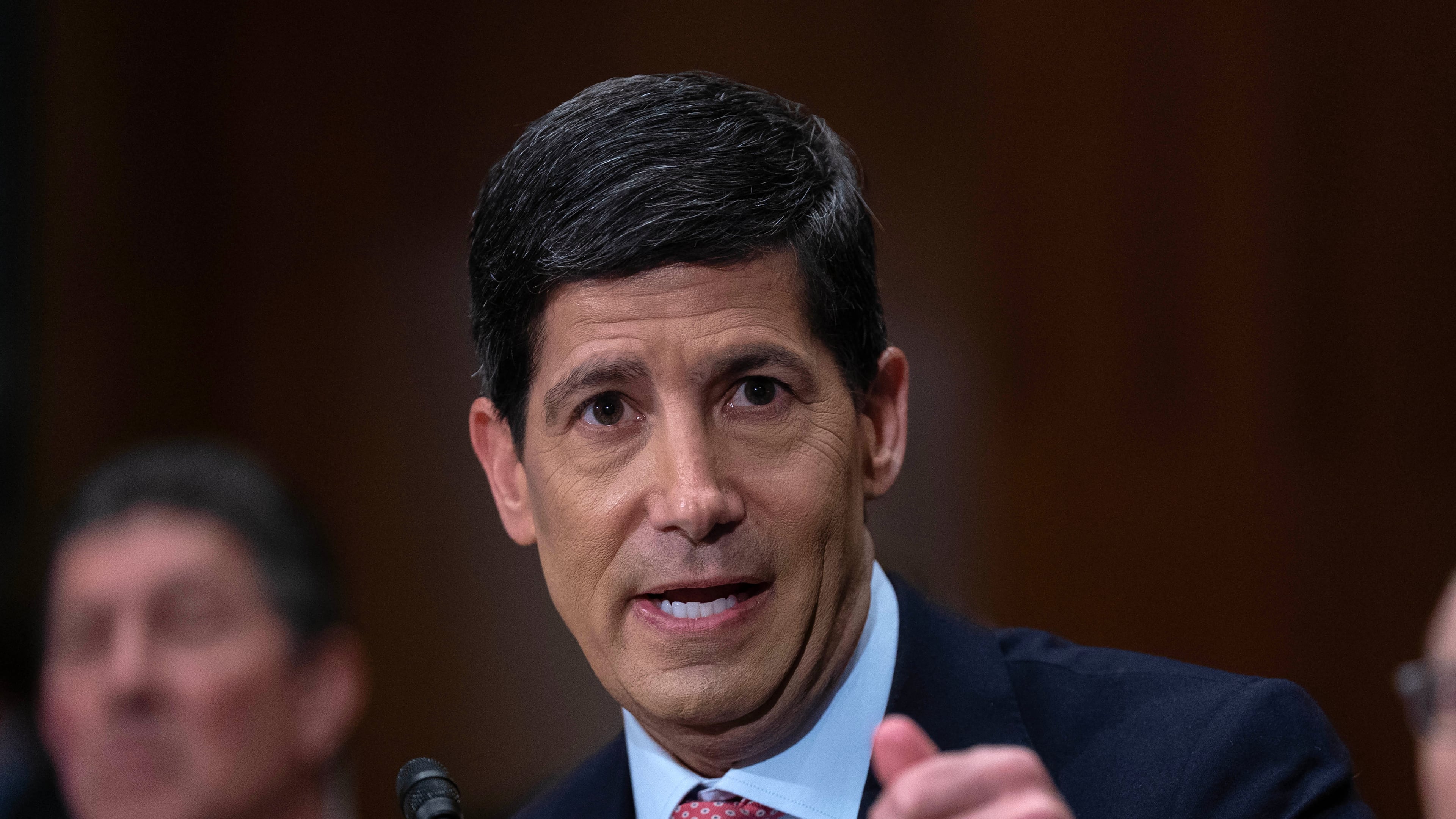 Federal Reserve Chairman Kevin Warsh testifies before the Senate Banking, Housing and Urban Affairs Committee to deliver the semiannual monetary policy report to Congress, on Capitol Hill, Wednesday, July 15, 2026, in Washington. (AP Photo/Jose Luis Magana)