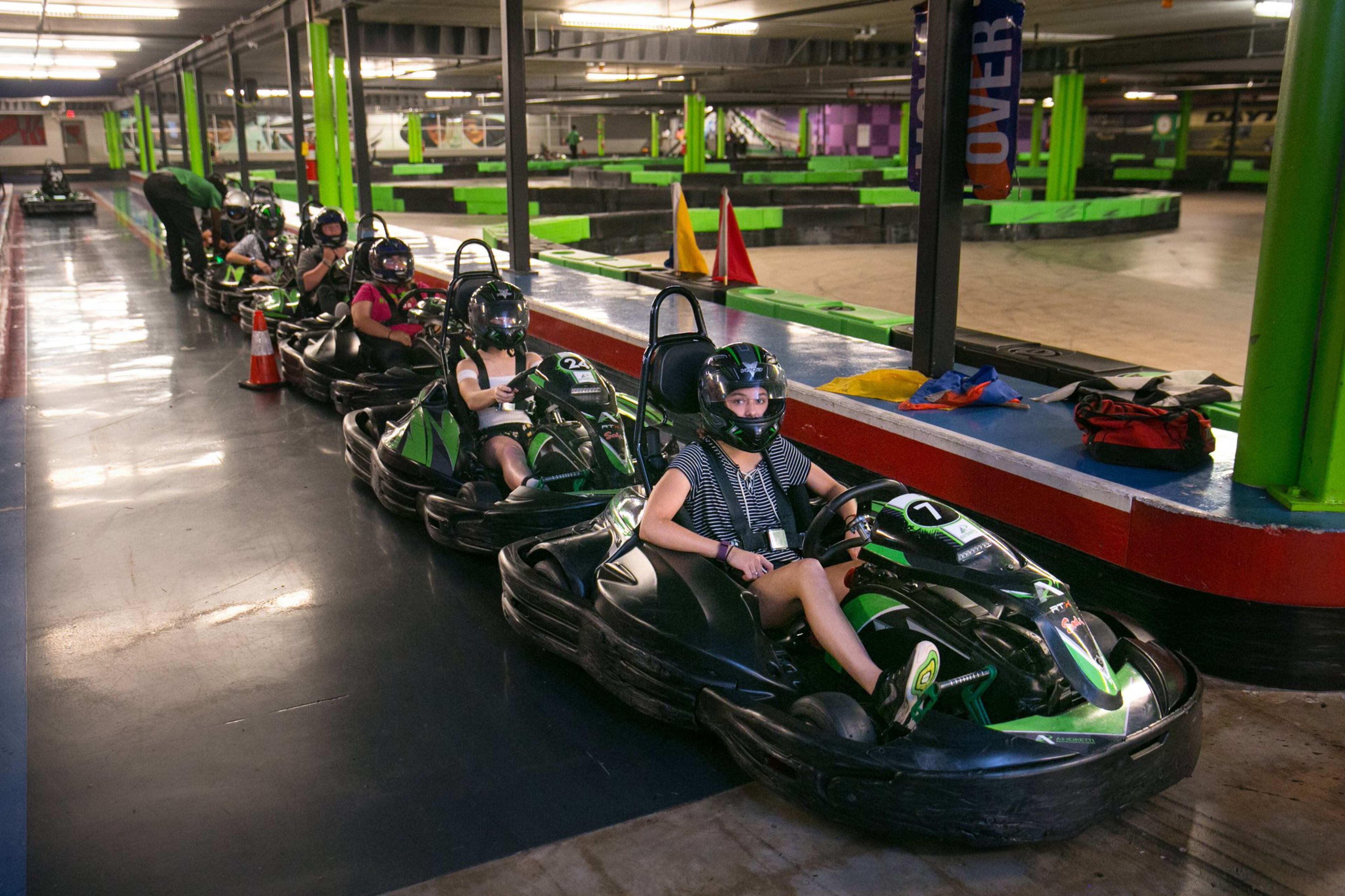 There are three tracks for all age groups to race electric karts at Andretti’s. Track one has the fastest karts but a permit or driver’s license is required. CONTRIBUTED BY JASON GETZ