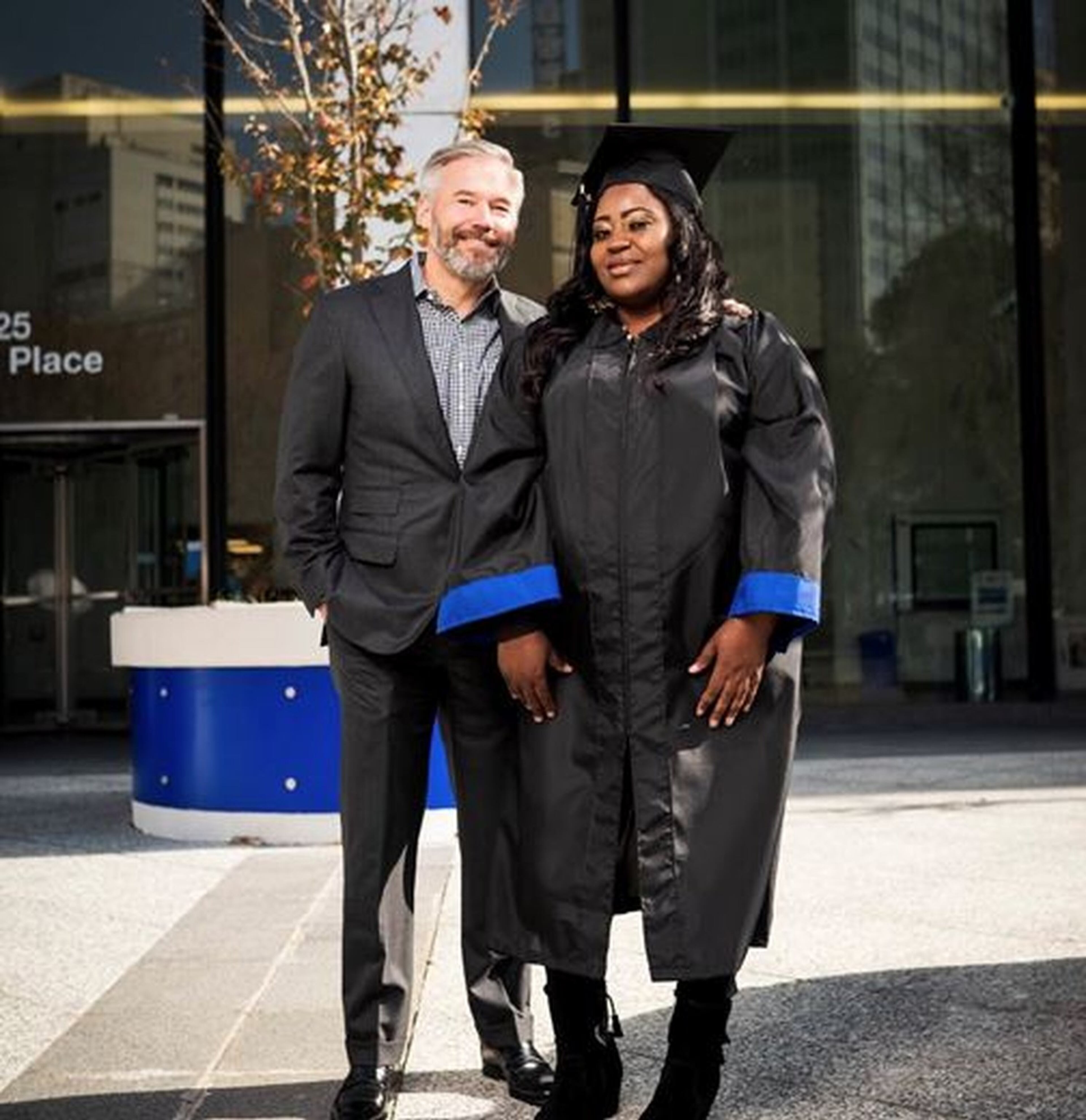 Latonya Young was able to complete her associate’s degree at Georgia State University’s Perimeter College campus with some help from Kevin Esch, one of Young’s Uber passengers. Esch paid off Young’s outstanding balance to the college, allowing her to re-enroll. (Courtesy)