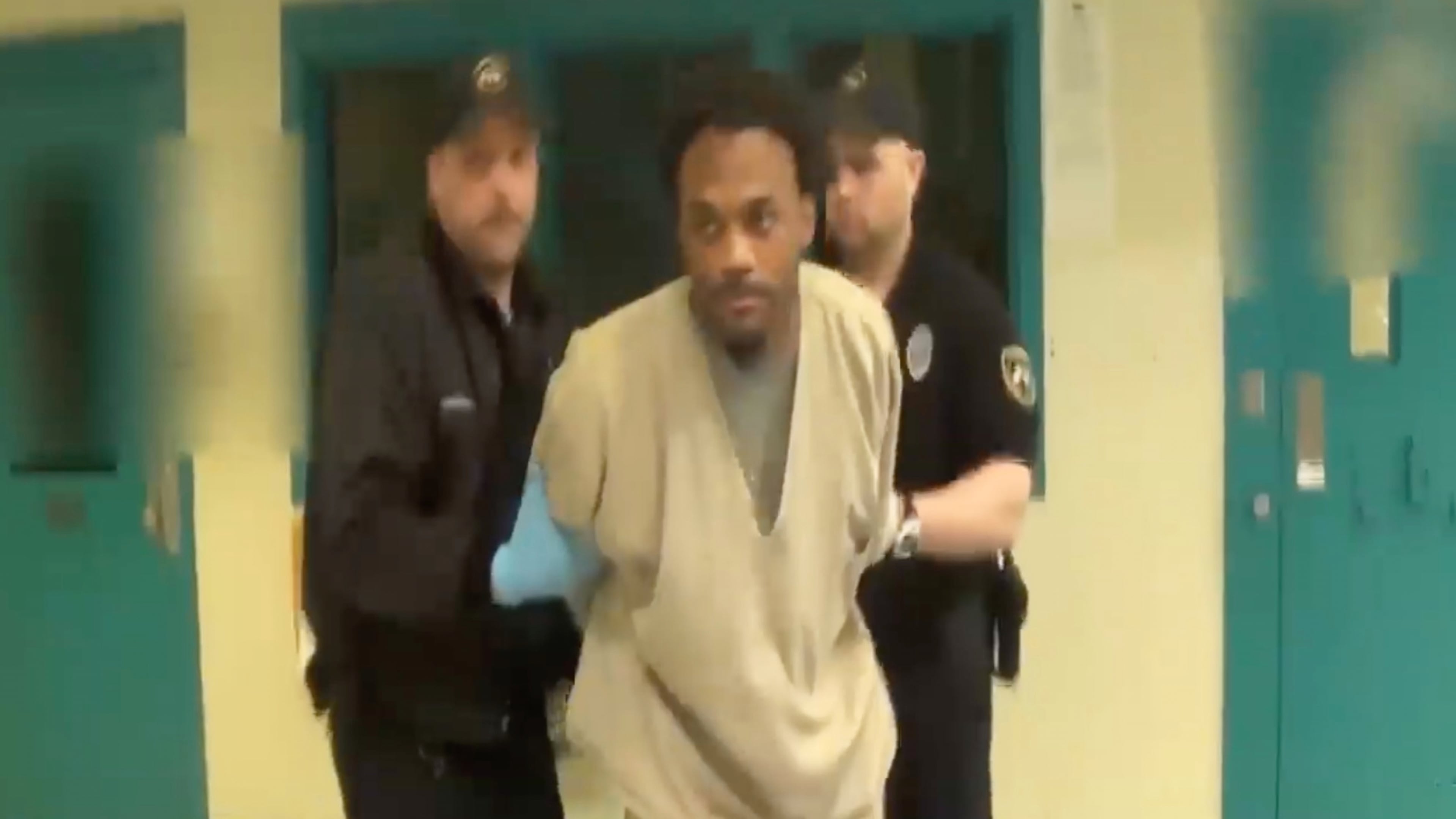 This image made from video taken on March 25, 2018 and provided by Connecticut Department of Correction, shows prison inmate J’Allen Jones prior to his death after being subdued by correctional officers. (Connecticut Department of Correction via AP)