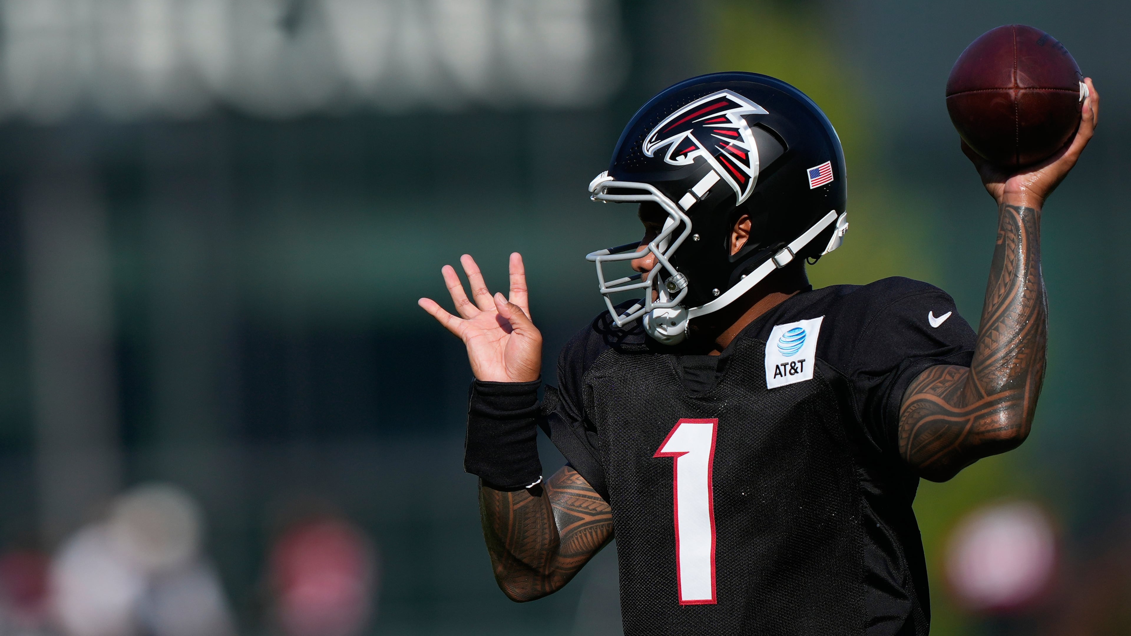 “For myself and what I believe, I don’t have anything to prove to anyone outside,” Falcons quarterback Tua Tagovailoa says. “But it’s to prove to my own self that I can continue to play at a high level.” (Brynn Anderson/AP)
