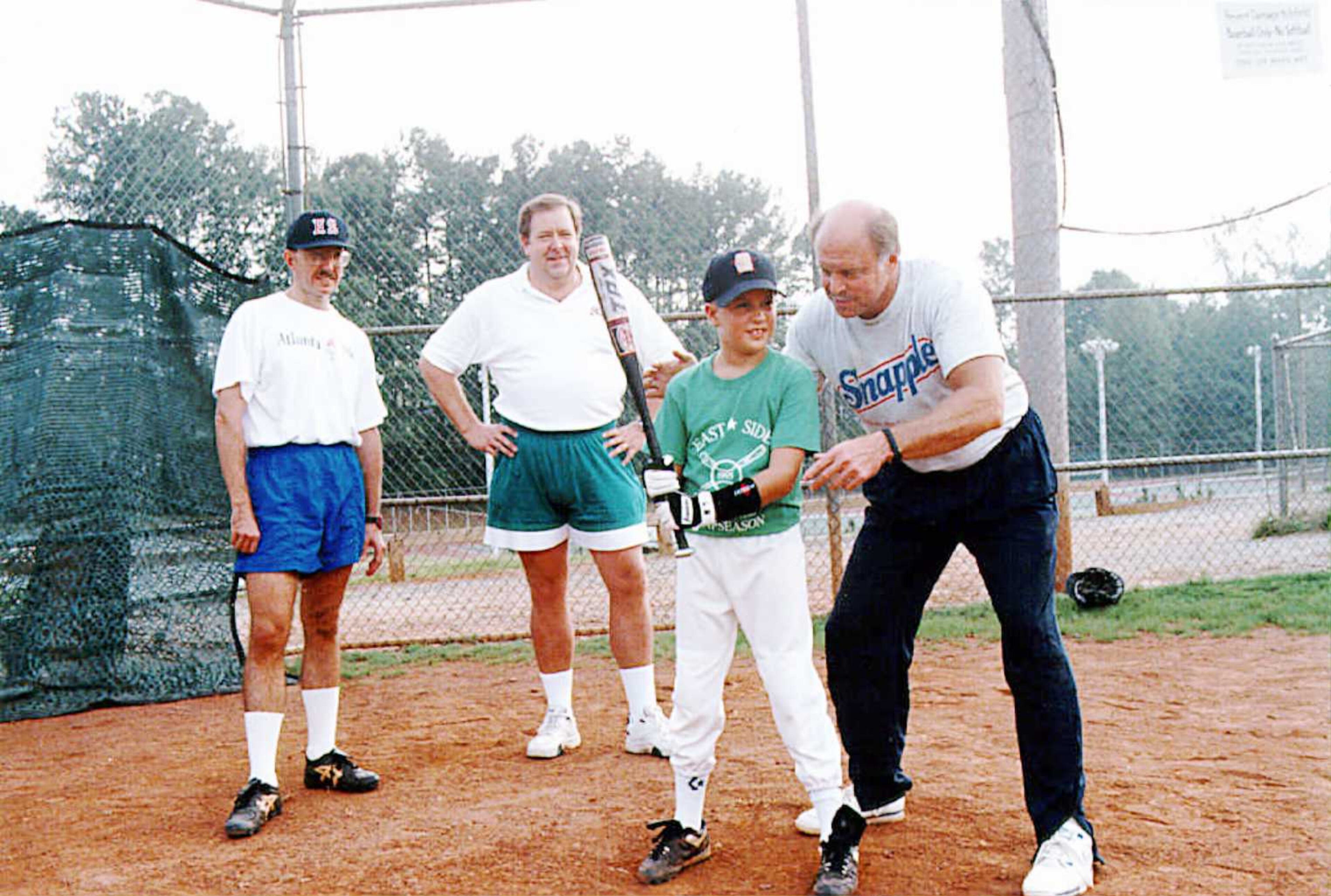 Ron Blomberg conducts a hitting clinic.