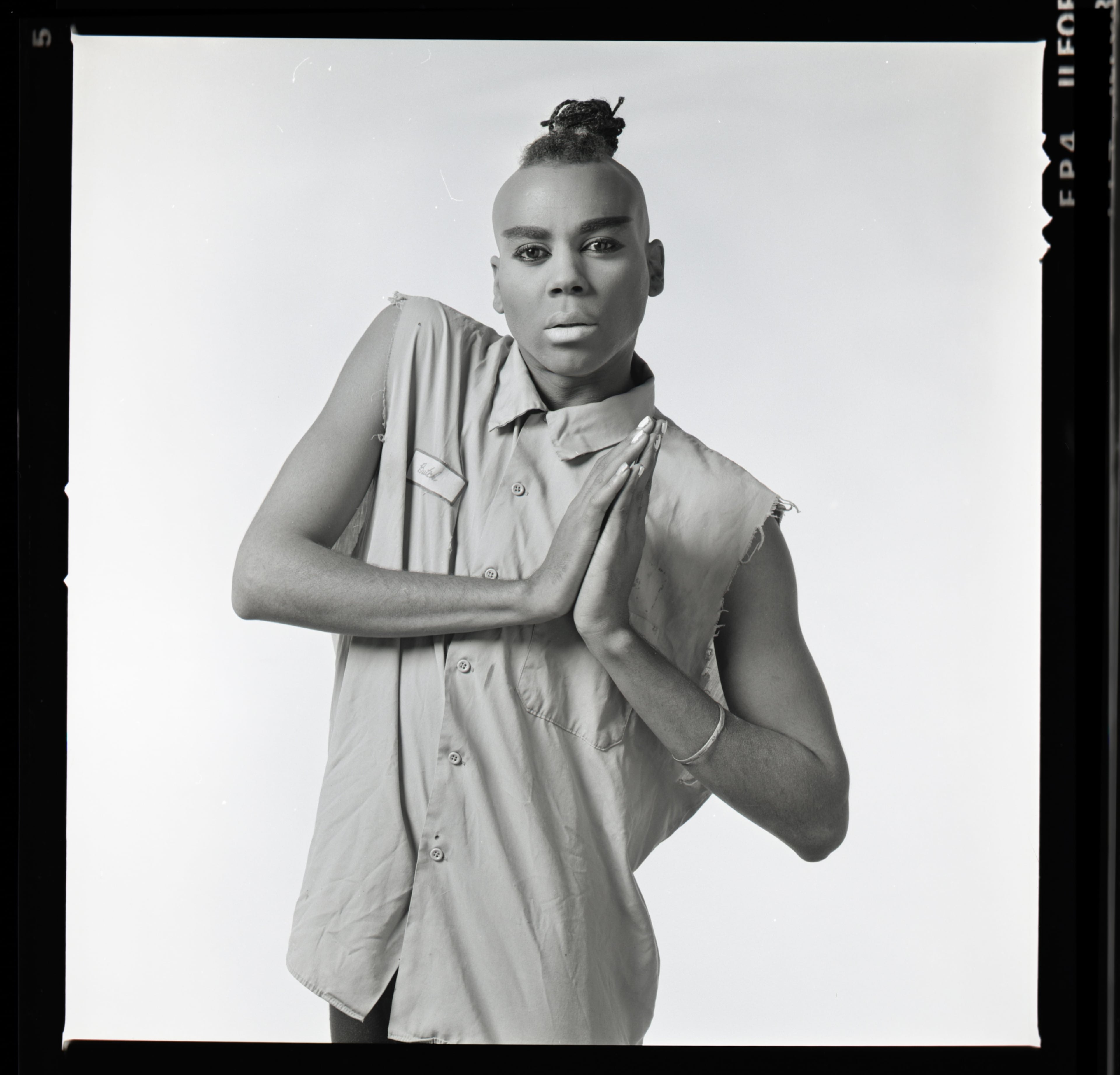 "Ru Paul, Namaste" (1987) is included in the Oglethorpe University Museum of Art exhibition "Al Clayton Photography: Lost and Found." (Courtesy of Al Clayton Photography LLC/Oglethorpe University Museum of Art)