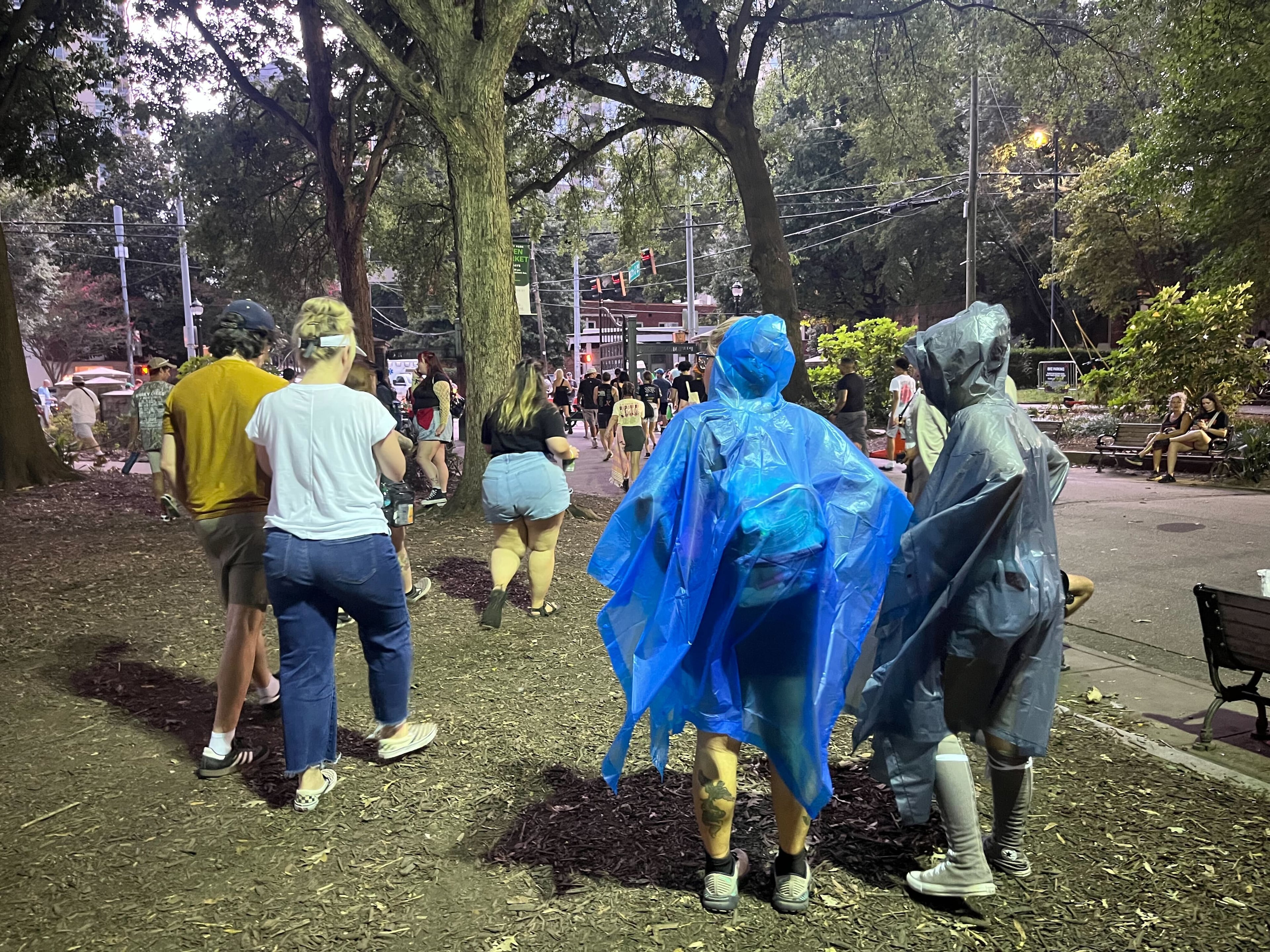 Festivalgoers leave Piedmont Park after Shaky Knees music festival was evacuated due to severe weather on Saturday, September 19, 2026.