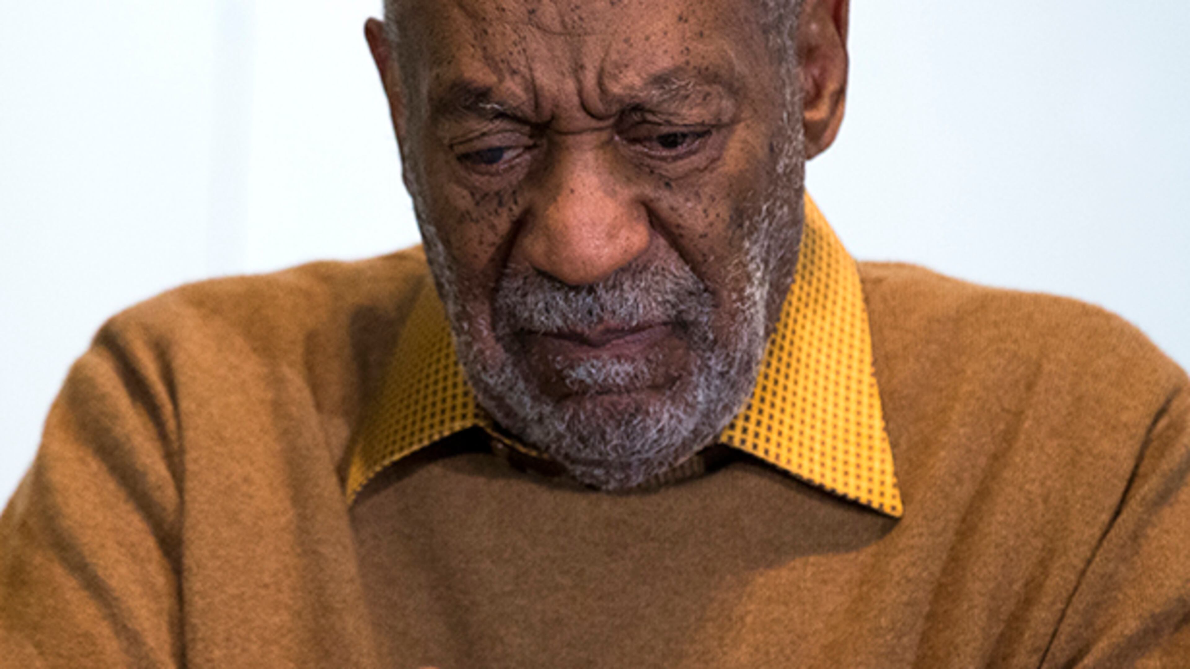 FILE- In this Nov. 6, 2014, file photo, entertainer Bill Cosby pauses during a news conference about the upcoming exhibit at the Smithsonian's National Museum of African Art in Washington. Cosby detailed his efforts to keep his exploits from his wife in a transcript of a 2005-06 deposition taken in Philadelphia. It is the only publicly available testimony he has given in response to accusations he drugged and sexually assaulted dozens of women over four decades. Cosby has denied the allegations, calling the sexual contact consensual. (AP Photo/Evan Vucci, File)