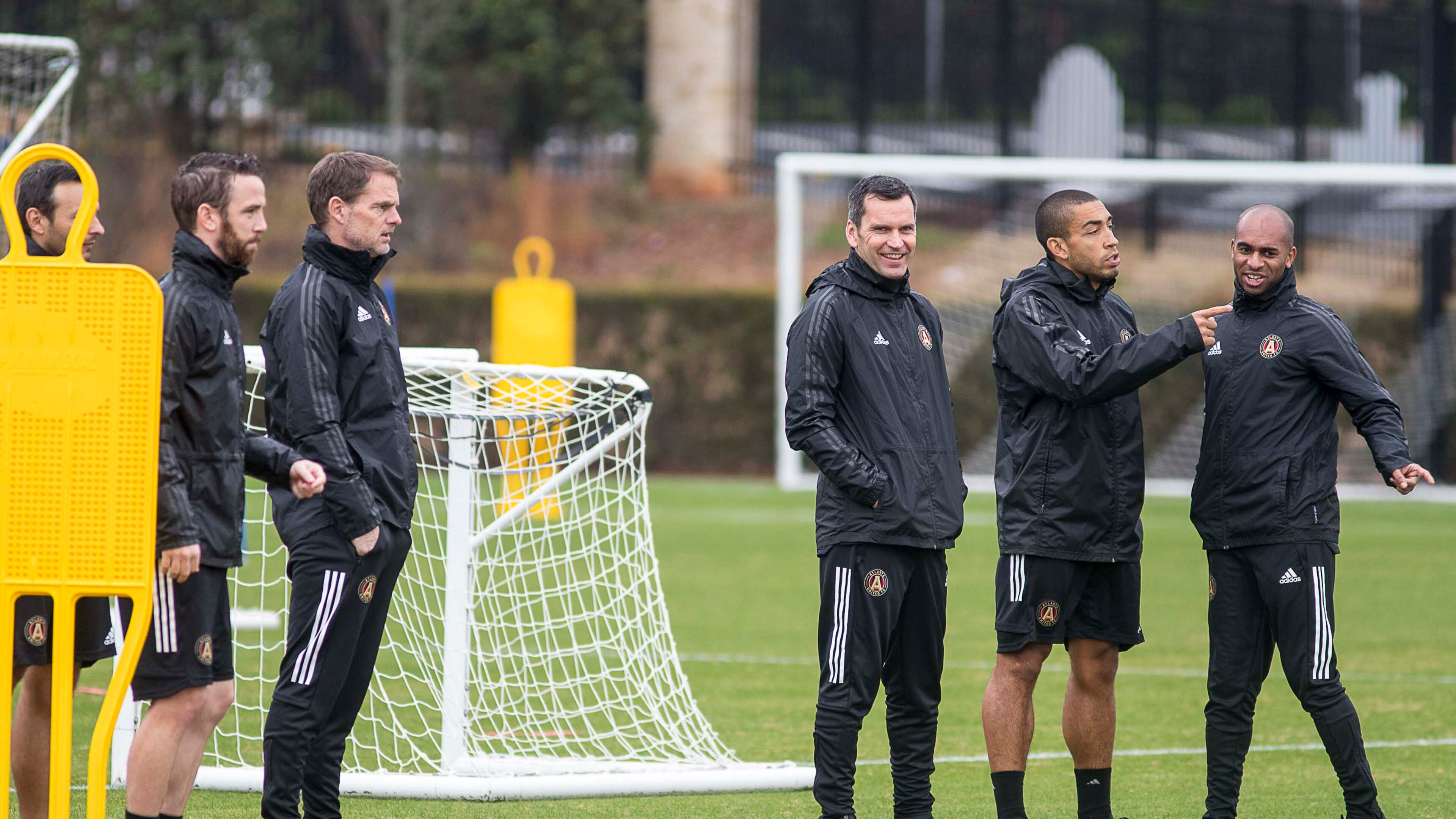 Atlanta United coaches convene during practice at the team's training facility at the Children's Healthcare of Atlanta Training Ground, Monday, January 13, 2020. (ALYSSA POINTER/ALYSSA.POINTER@AJC.COM)