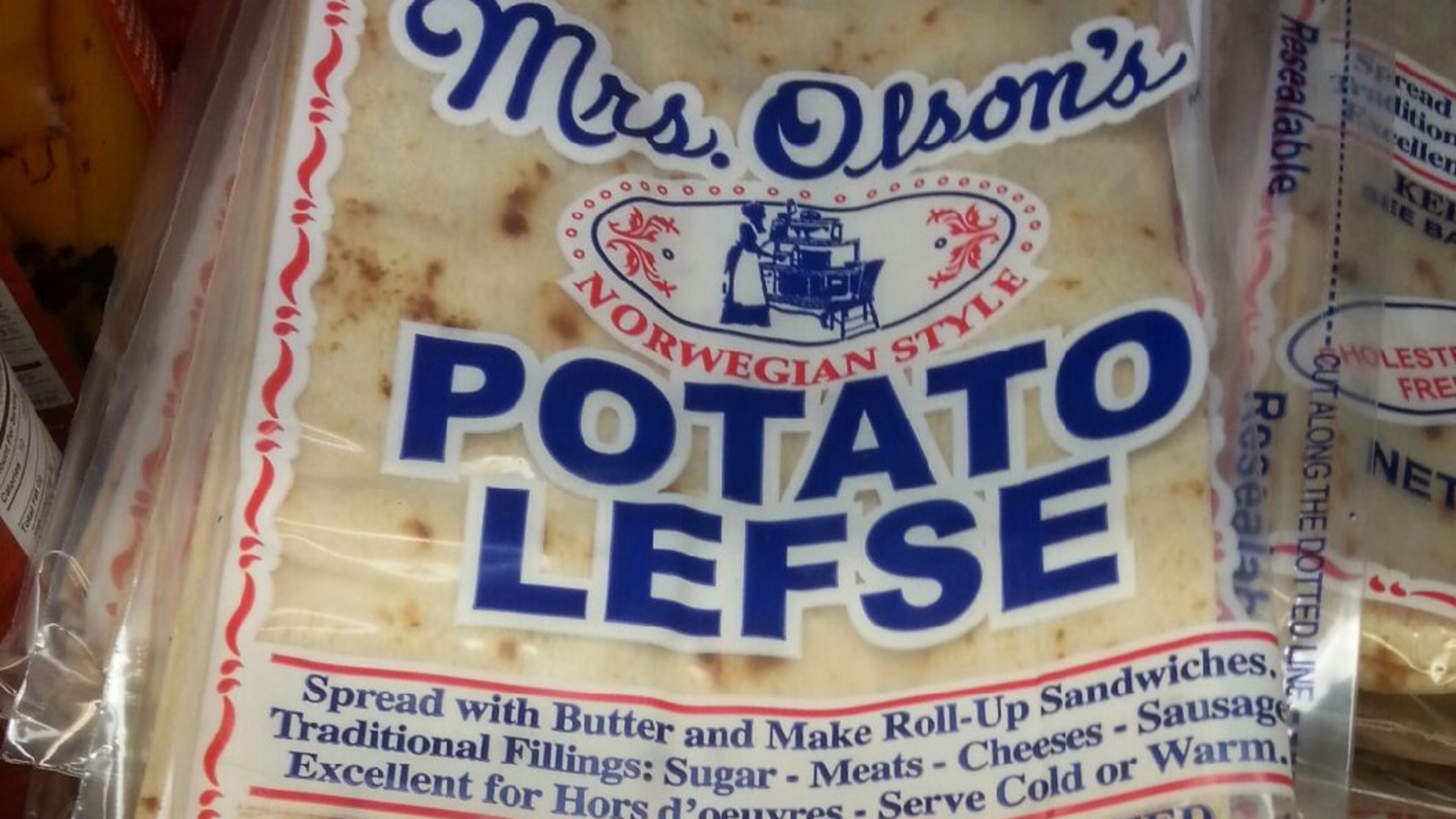 Lefse is a Norwegian flat bread often served during the holidays.