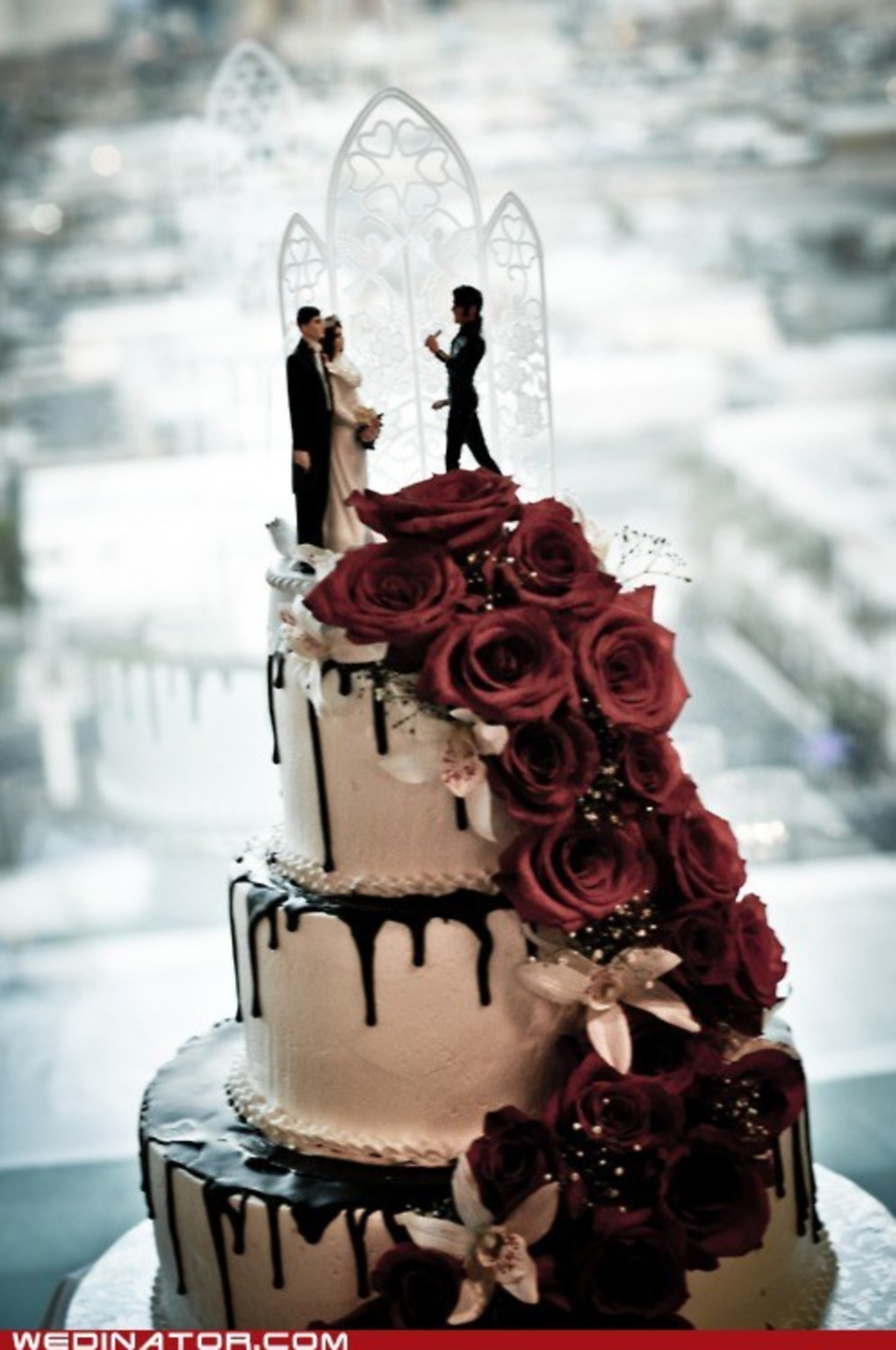 Here are some more unusual wedding cakes.