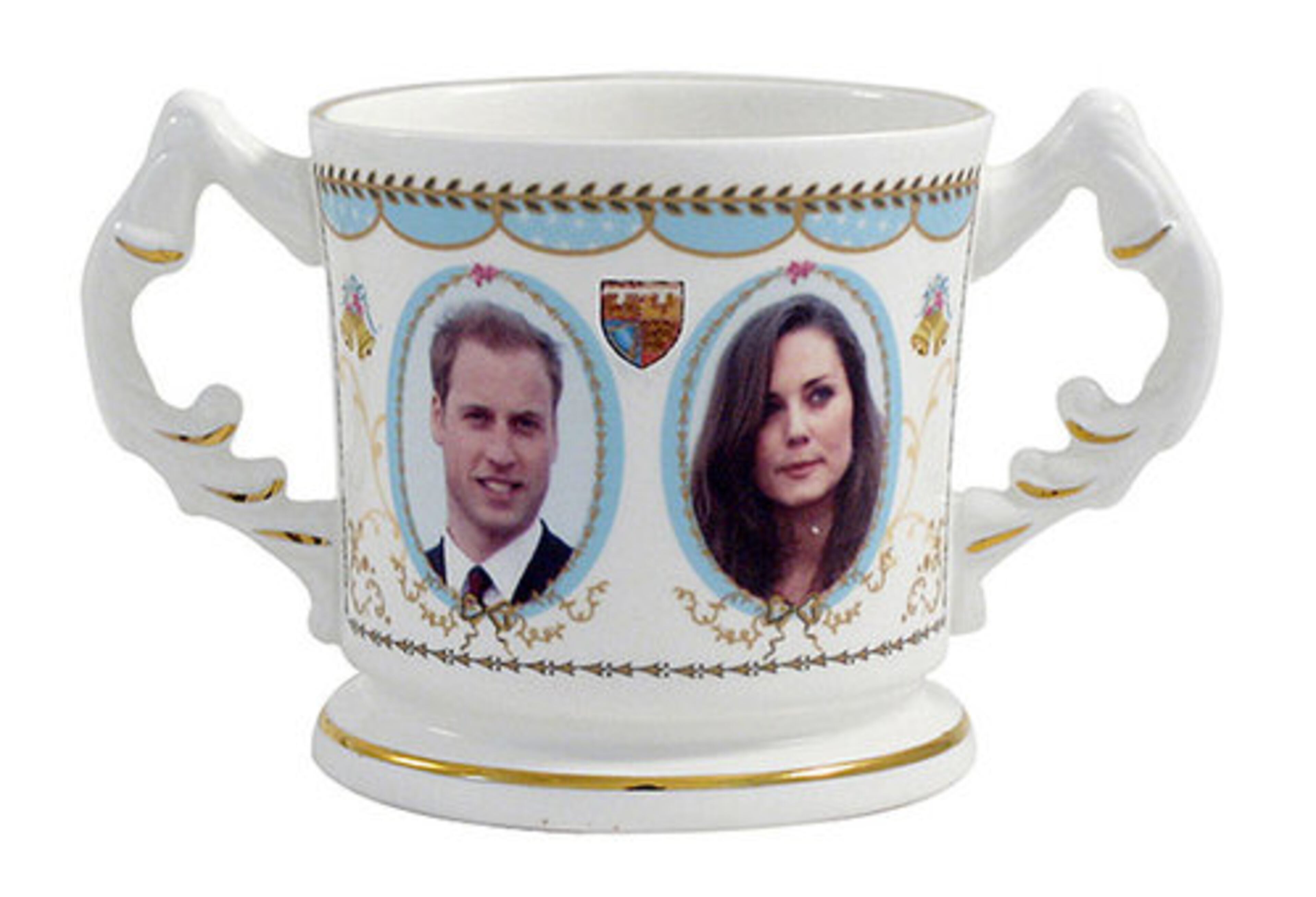 This image made available in London by Aynsley China shows one of a series of designs for a new range of china pieces which went into production Tuesday Nov. 16, 2010, following the announcement of Prince William and Kate Middleton's engagement. Royal officials announced that Prince William, who is second in line to the throne, and Kate Middleton will marry next spring or summer in London.