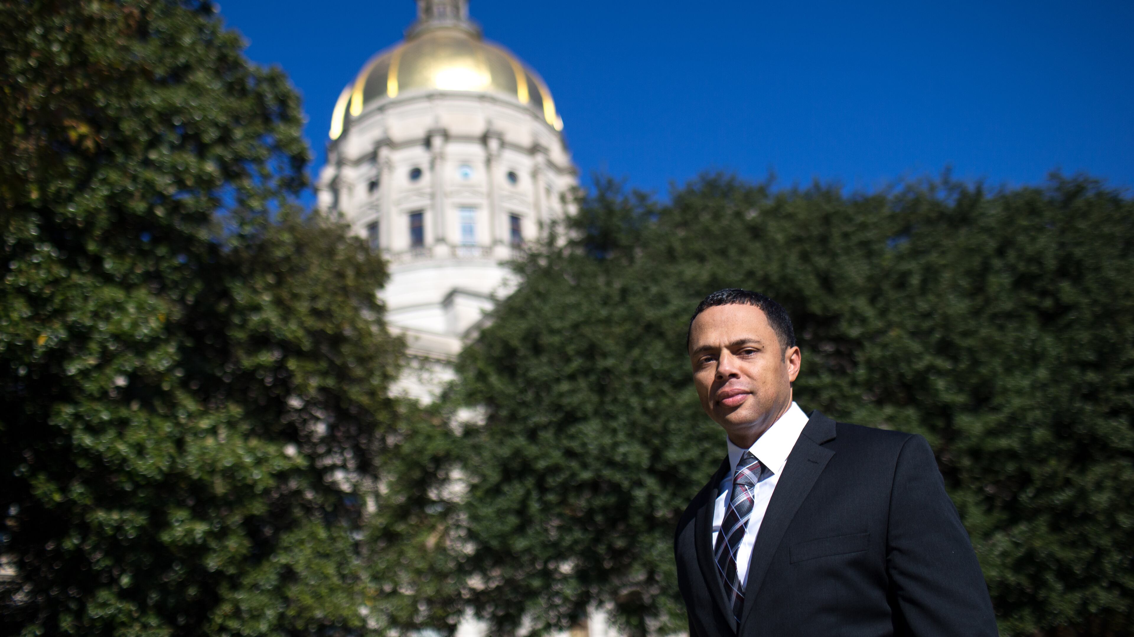 Michael McNeely poses for a portrait outside of the state Capitol, Wednesday, Nov. 16, 2016, in Atlanta. McNeely is one of 16 GOP electors under pressure to change their vote following Donald Trump's surprise victory. BRANDEN CAMP/SPECIAL