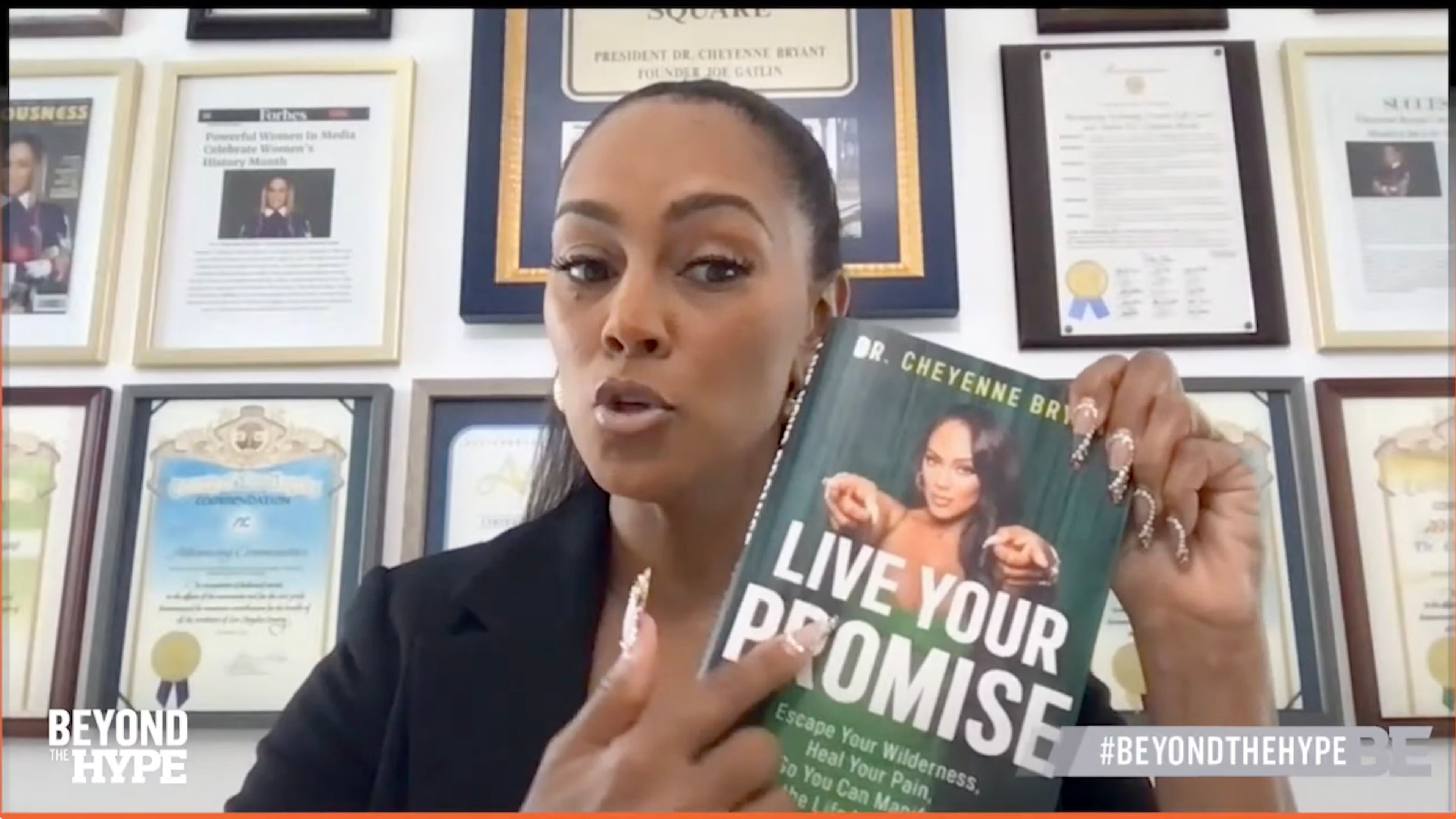 Cheyenne Bryant promotes her book, “Live Your Promise,” during an interview on the Black Enterprise YouTube channel. (YouTube screenshot)