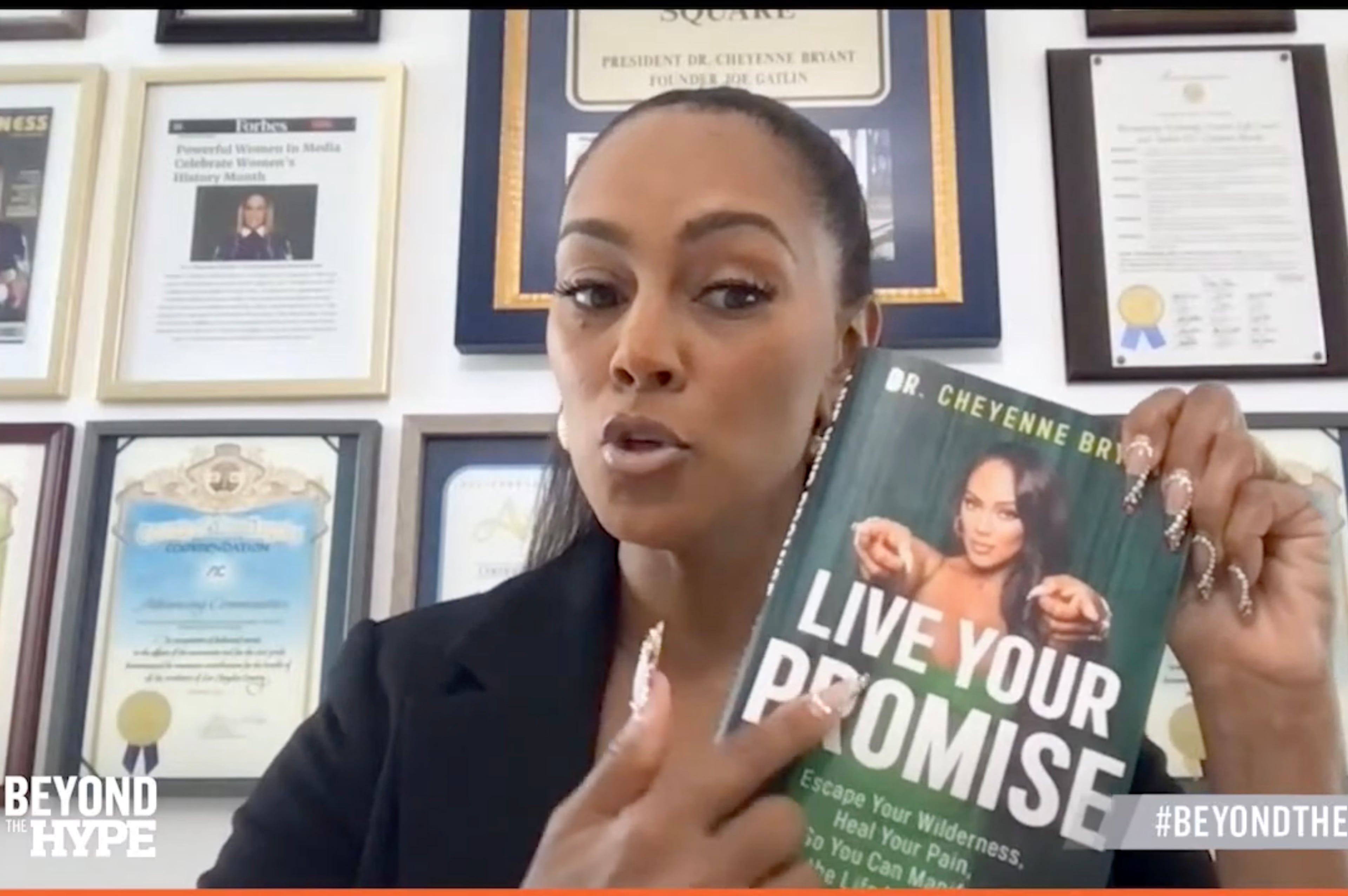 Cheyenne Bryant promotes her book, “Live Your Promise,” during an interview on the Black Enterprise YouTube channel. (YouTube screenshot)
