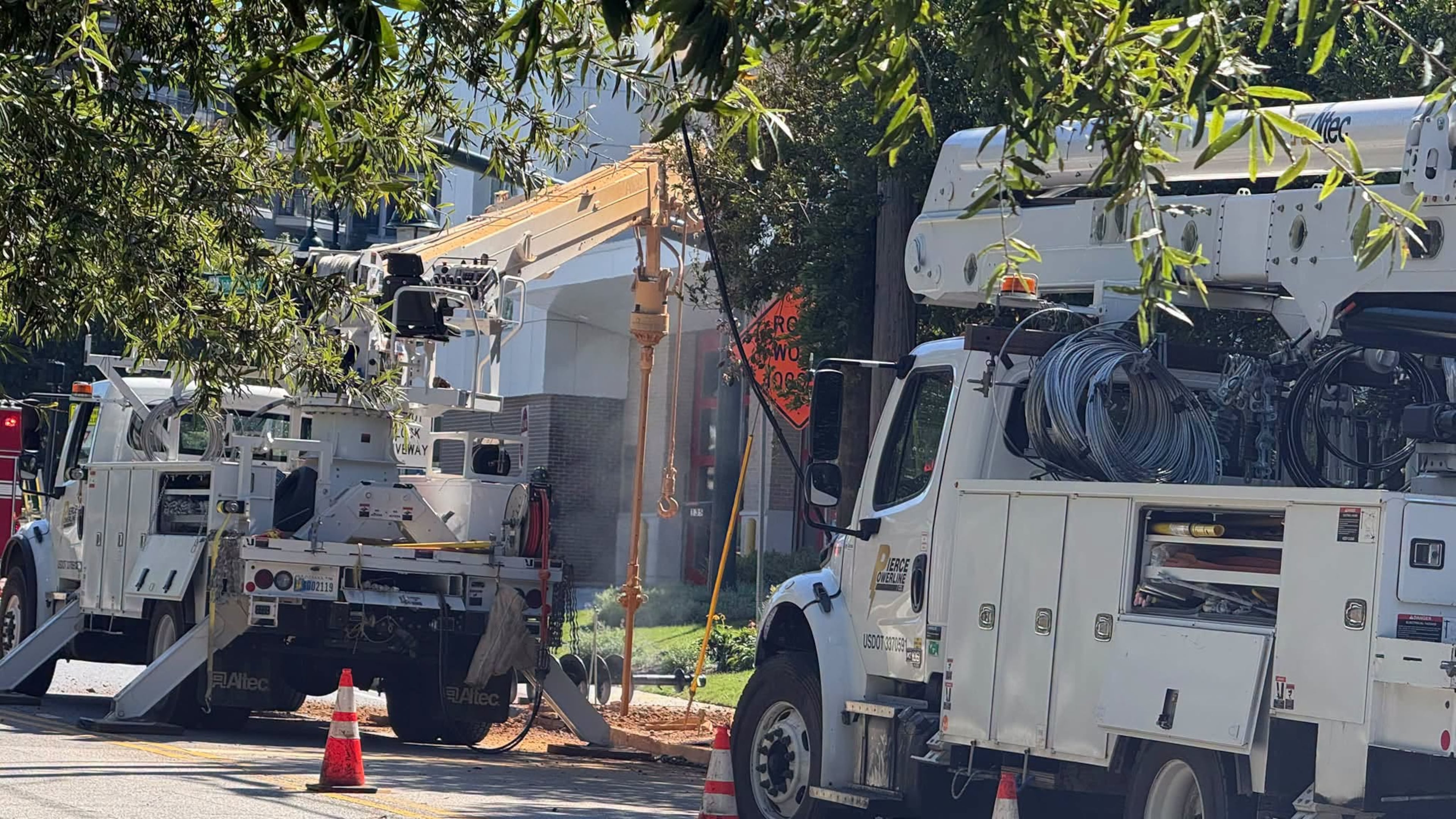 Crews are working on a gas main that was struck, causing a leak that prompted road closures and evacuations on Wednesday, Oct. 7, 2026. (Courtesy of Sandy Springs Police Department)