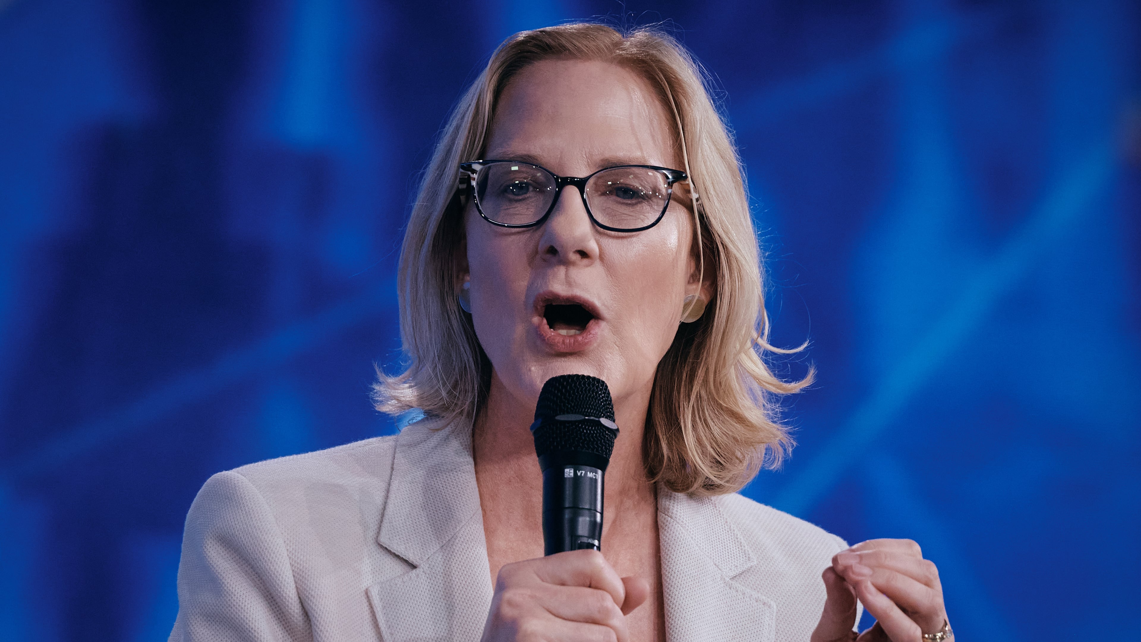 Heather Gerken, President of Ford Foundation, speaks during the Clinton Global Initiative, Tuesday, Sept. 22, 2026, in New York. (AP Photo/Andres Kudacki)