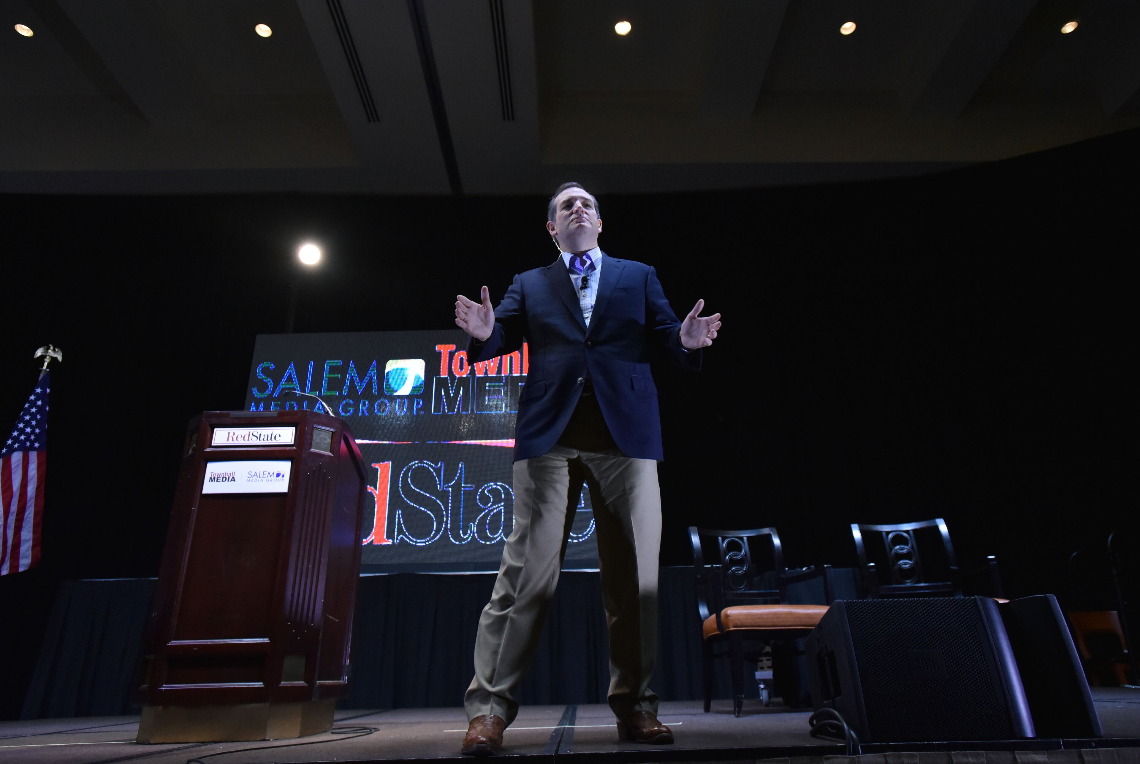 August 8, 2015 Atlanta - Texas Sen. Ted Cruz speaks during the RedState Gathering at Intercontinental Buckhead Hotel on Saturday, August 8, 2015. The organizer of the RedState Gathering has rescinded the Republican presidential candidate’s invitation to speak at a Saturday evening rally at the College Football Hall of Fame. Erick Erickson said the billionaire’s comments about Fox News anchor Megyn Kelly were “a bridge too far.” Trump told CNN on Friday that “you could see there was blood coming out of her eyes. Blood coming out of her wherever” as she questioned him during Thursday’s Republican presidential debate.HYOSUB SHIN / HSHIN@AJC.COM