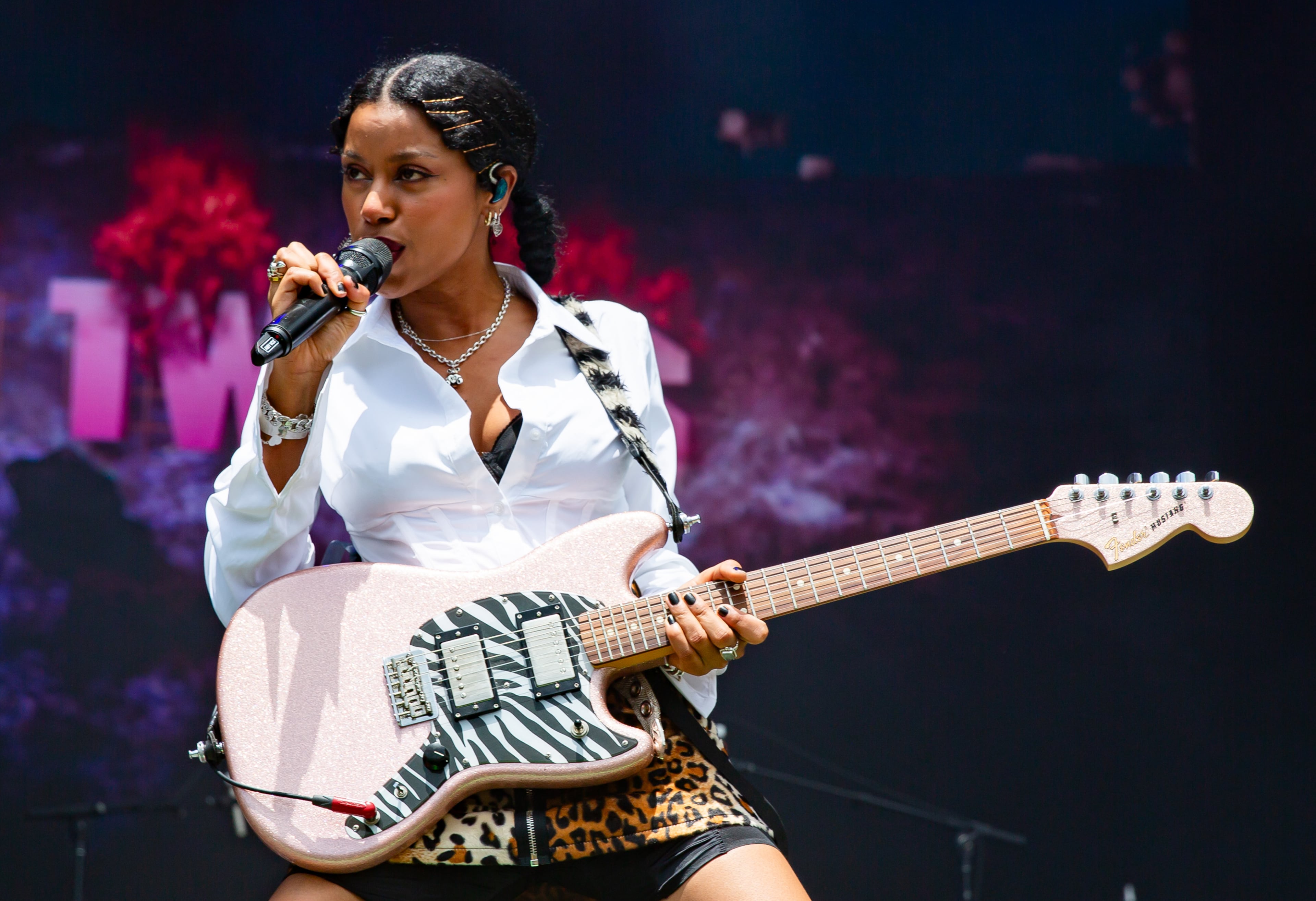 Atlanta, Ga: Nova Twins brought all the action to the Peachtree Stage early afternoon. Photo taken Sunday May 5, 2024 at Central Park, Old 4th Ward. (RYAN FLEISHER FOR THE ATLANTA JOURNAL-CONSTITUTION)