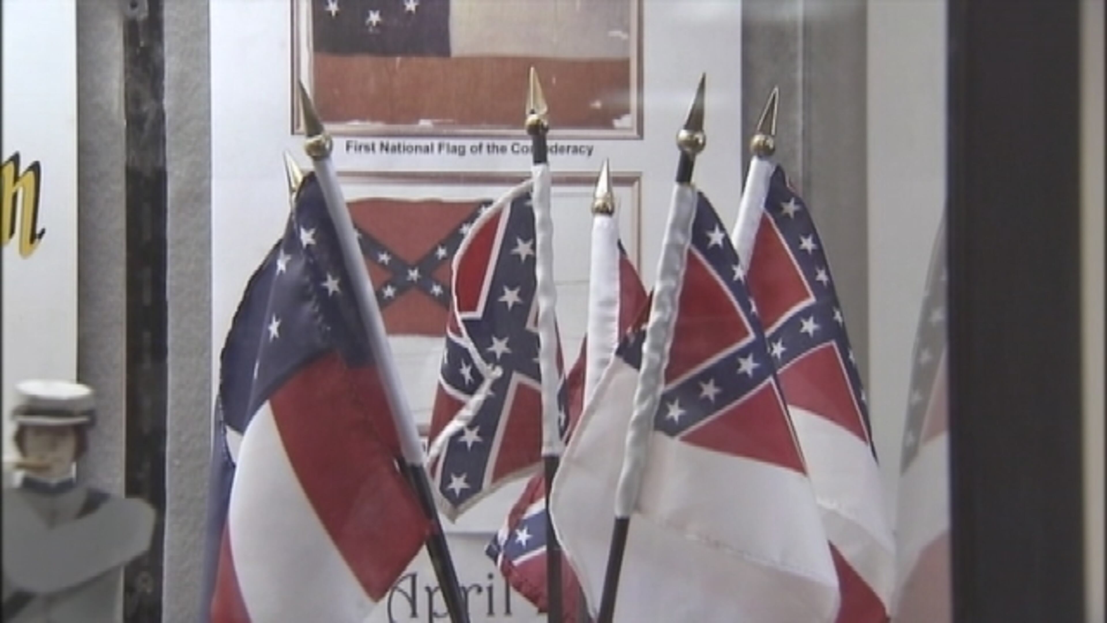 A library display, which features the Confederate battle flag, is causing some controversy in Brevard County.