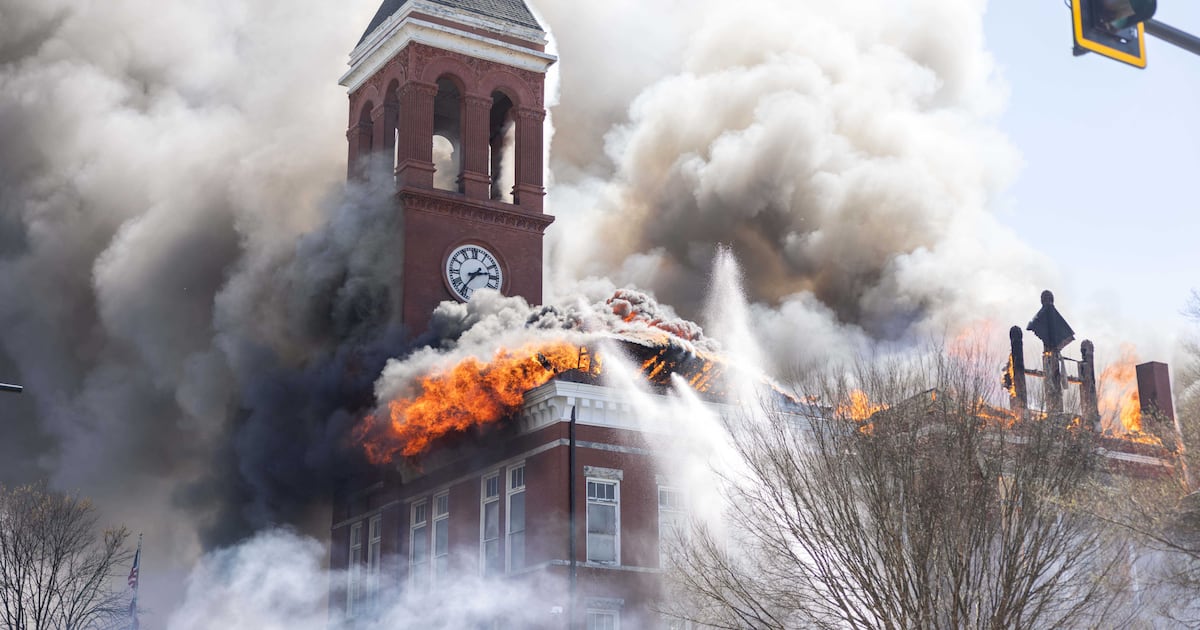 Fire engulfs historic Rome courthouse, collapsing bell tower