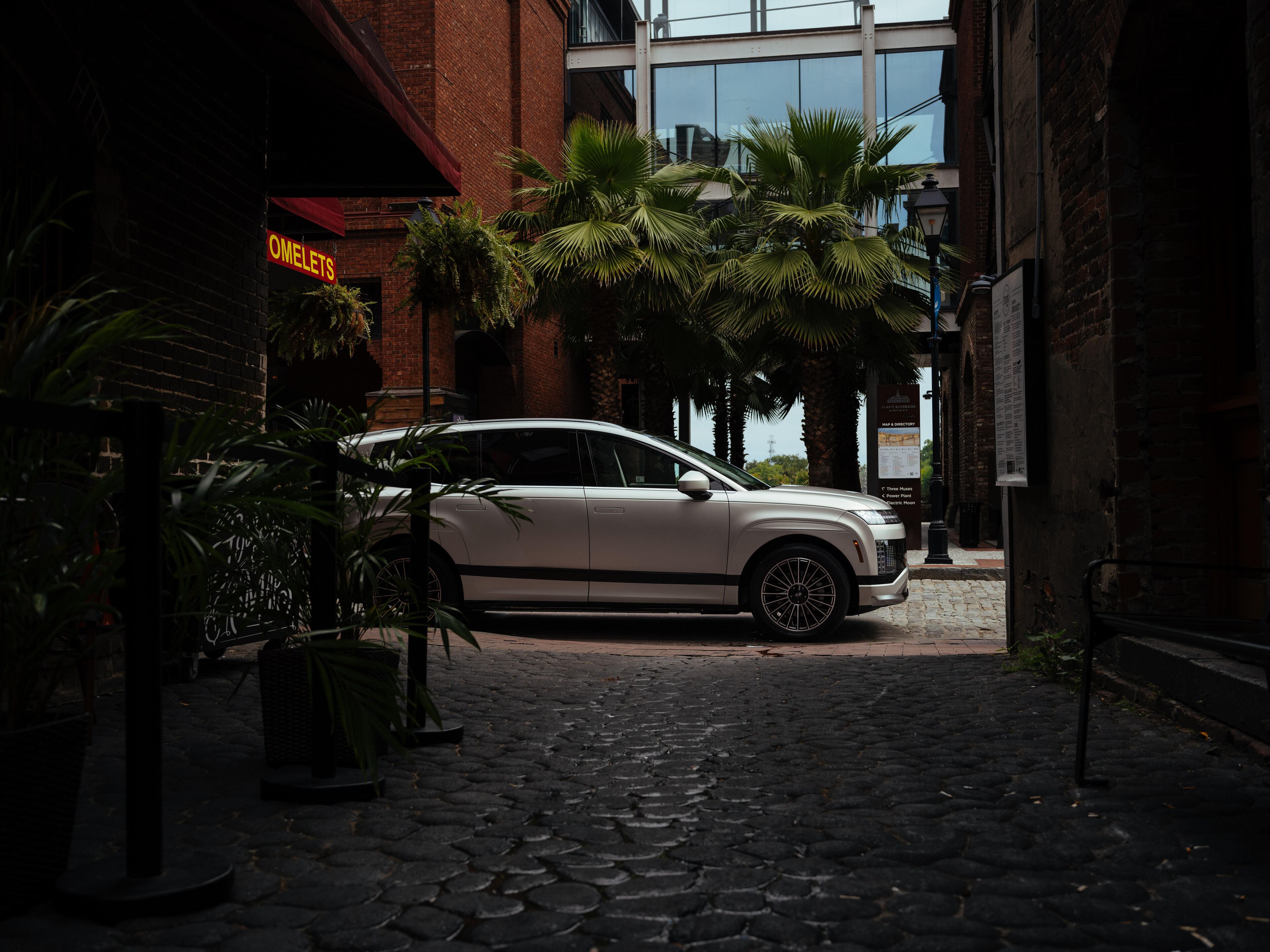 The Hyundai IONIQ 9 recently was spotted on Savannah's historic waterfront during a preview event for automotive journalists. (Courtesy of Hyundai Motor Group)