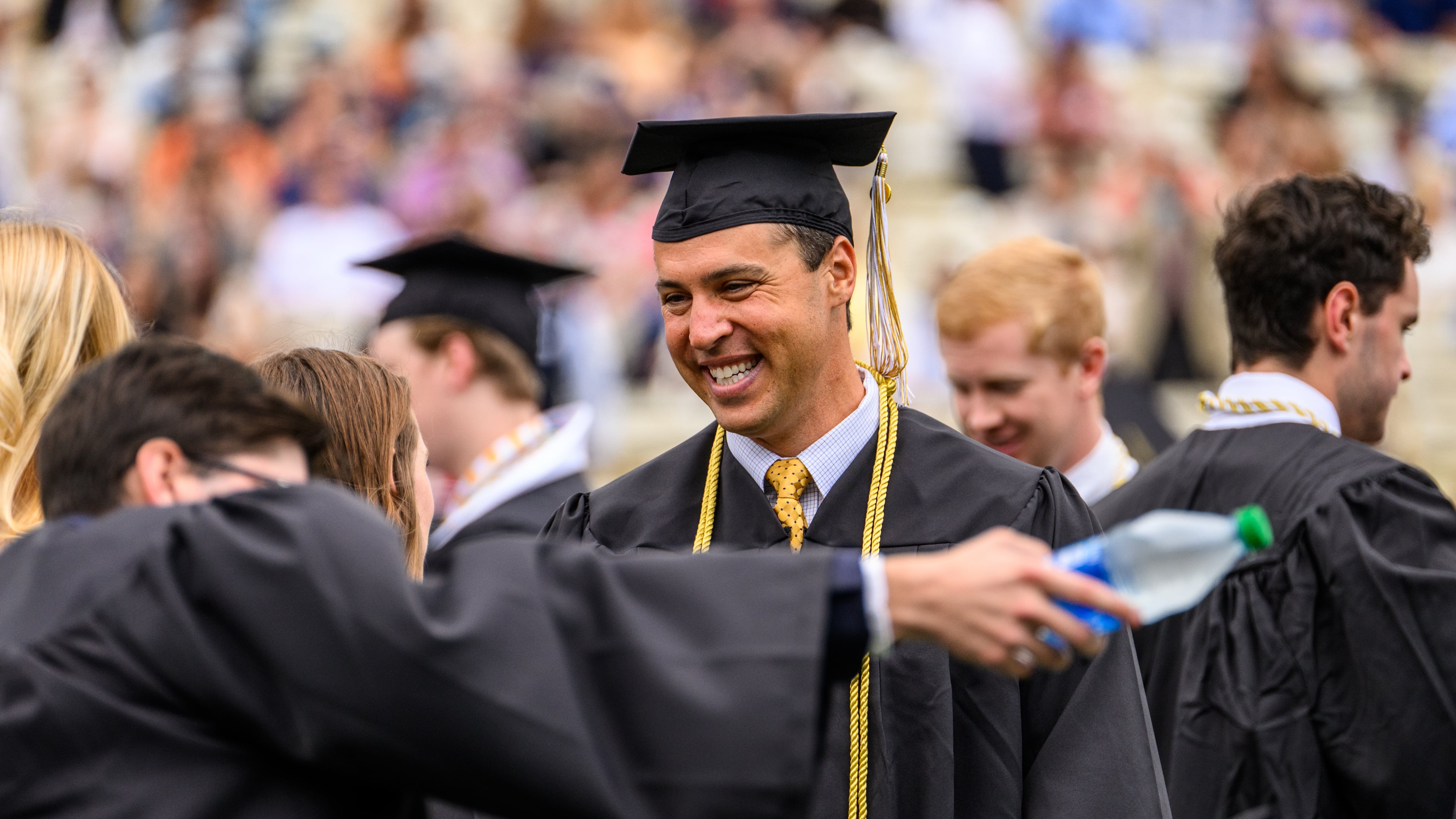 Georgia Tech baseball great Mark Teixeira, shown here at his graduation from the institute in May 2022, will have his jersey number retired May 20, 2023 at Russ Chandler Stadium. (Danny Karnik/Georgia Tech Athletics)