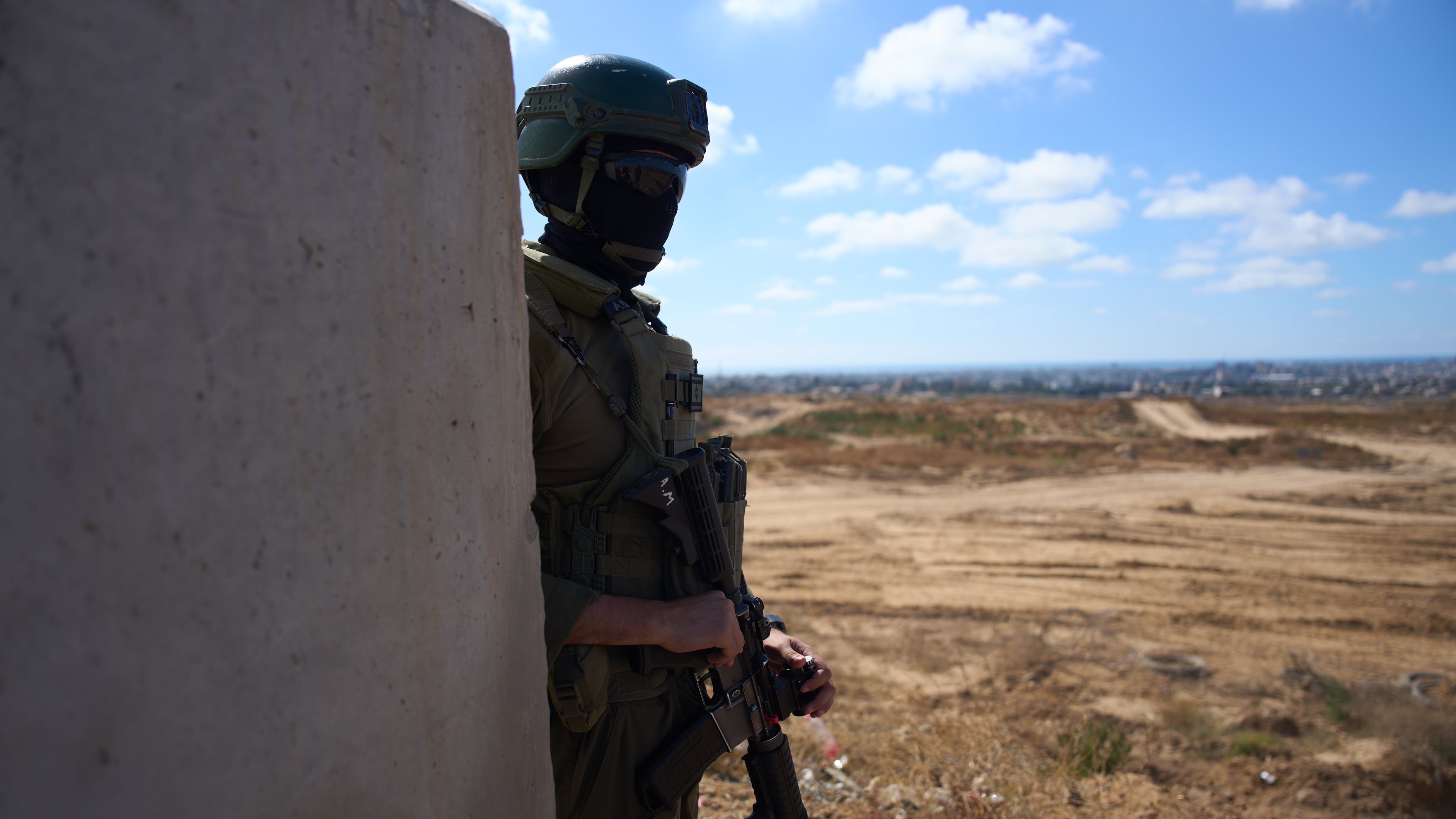 An Israeli soldier occupies a military position overlooking the so-called Yellow Line in the central Gaza Strip, Tuesday, May 26, 2026. (AP Photo/Ariel Schalit)